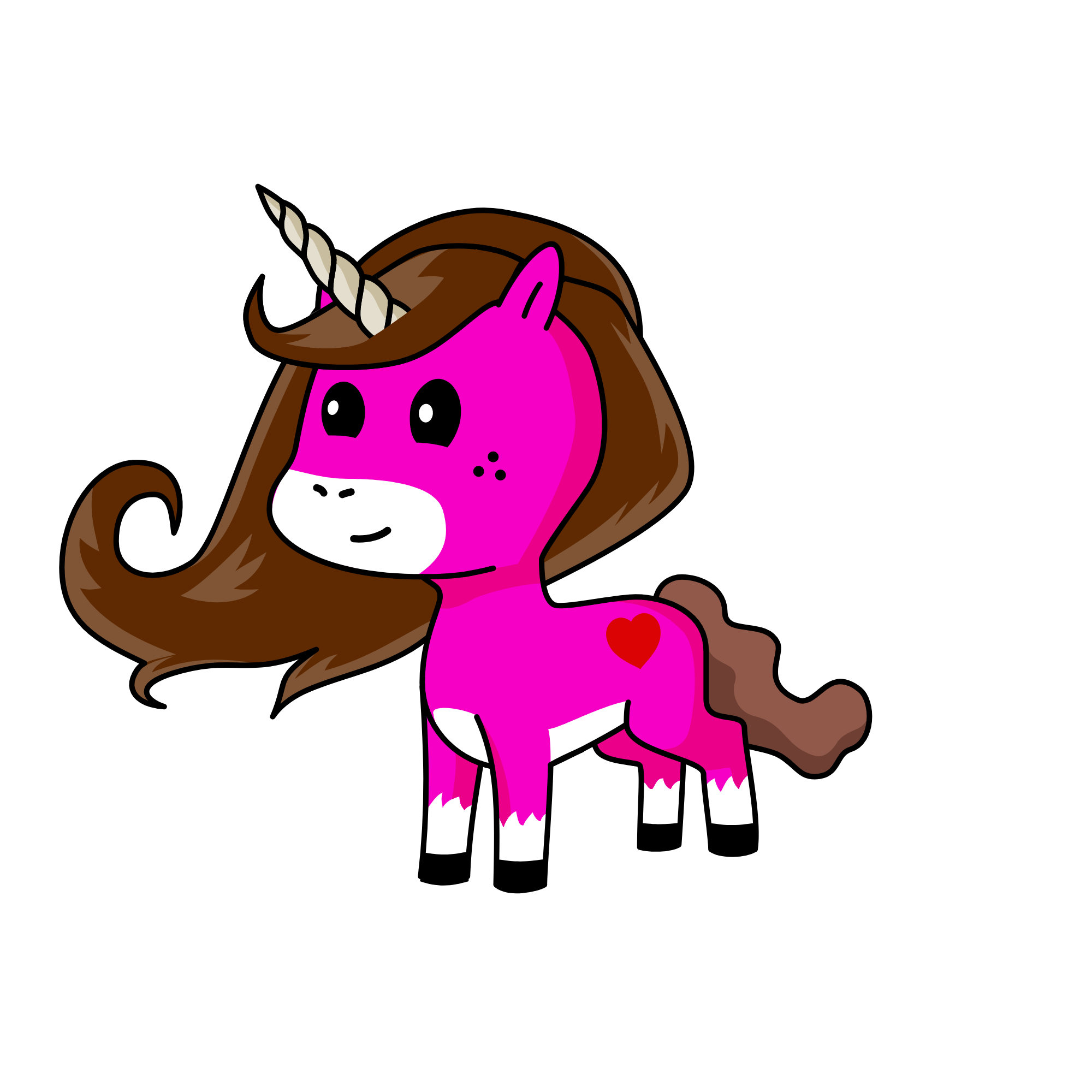 Brownie girl pink, the unicorn
