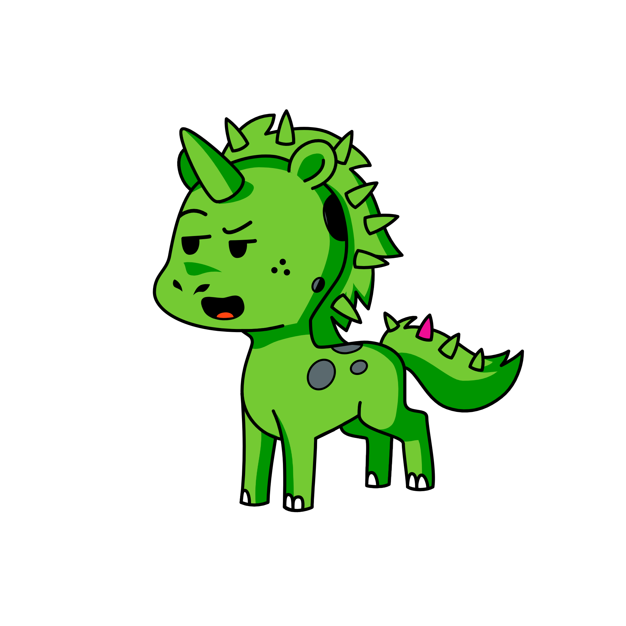 Ugly green bogger goblin, the unicorn