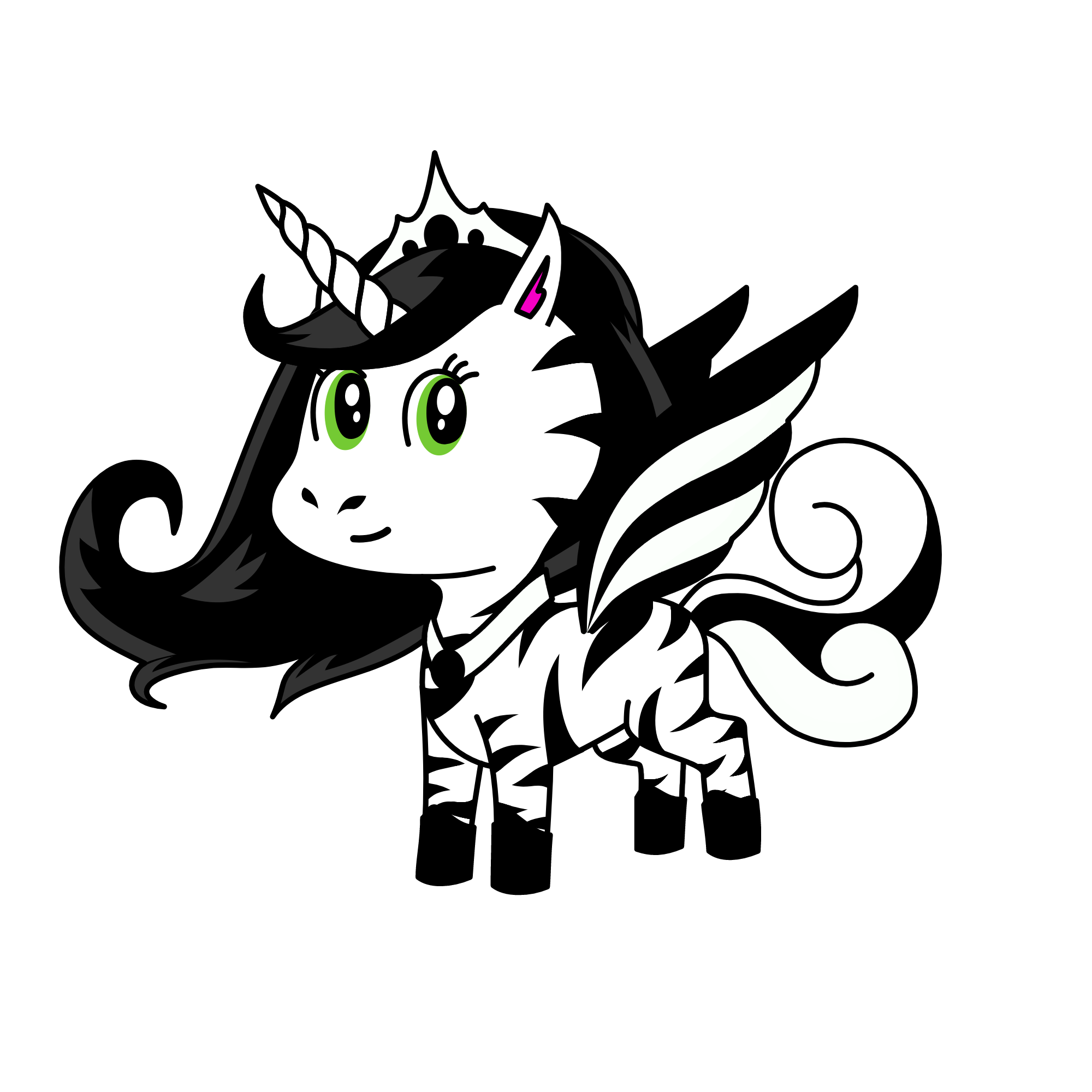 Queen of Zebras, the unicorn