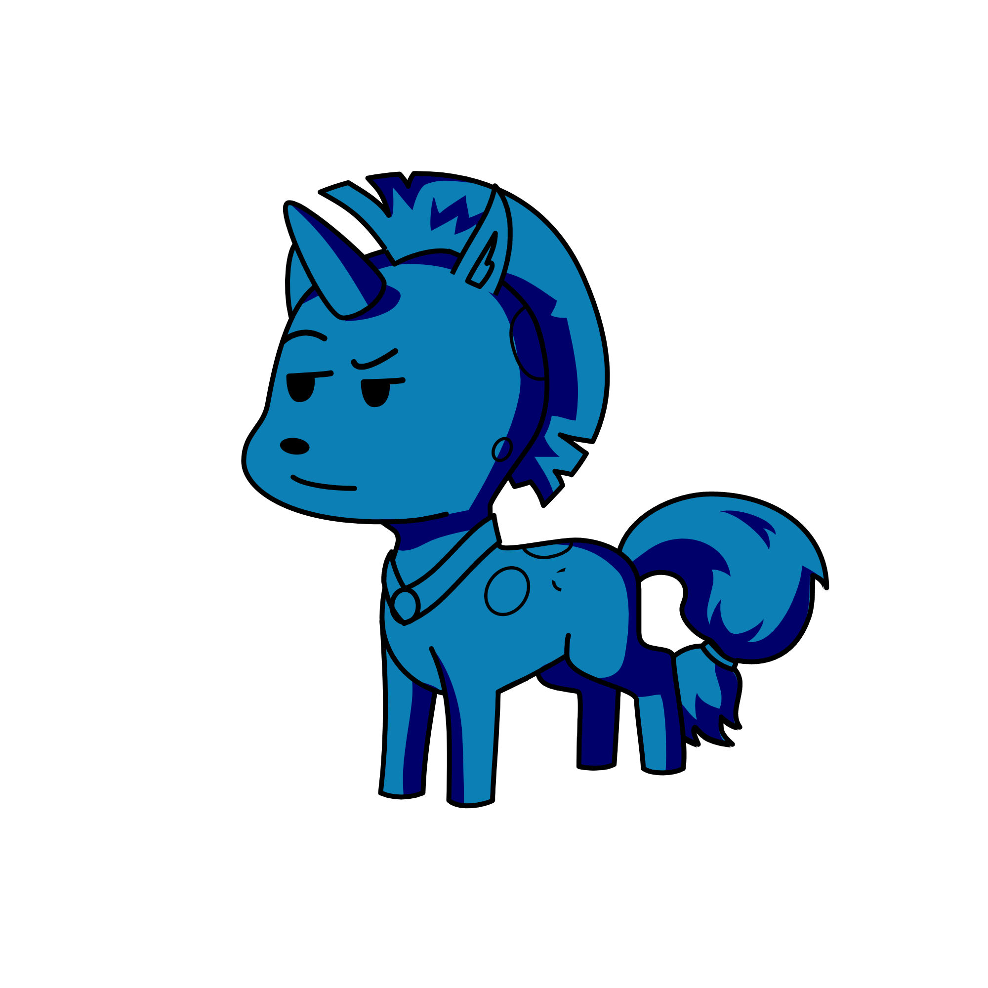 blue guy, the unicorn