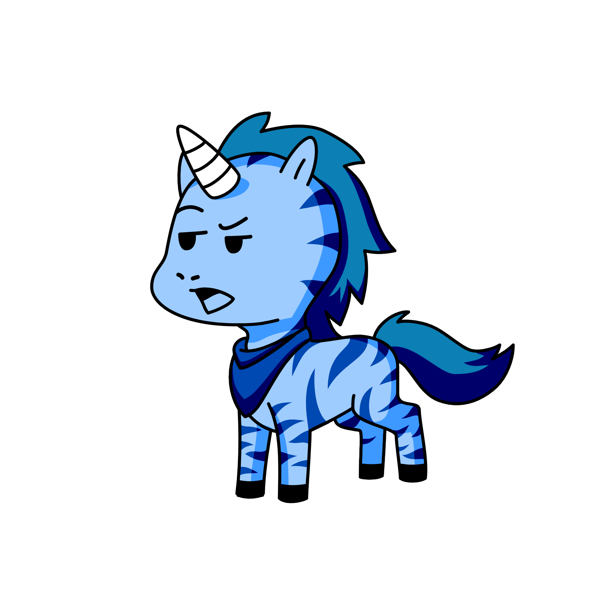 Blue, the unicorn