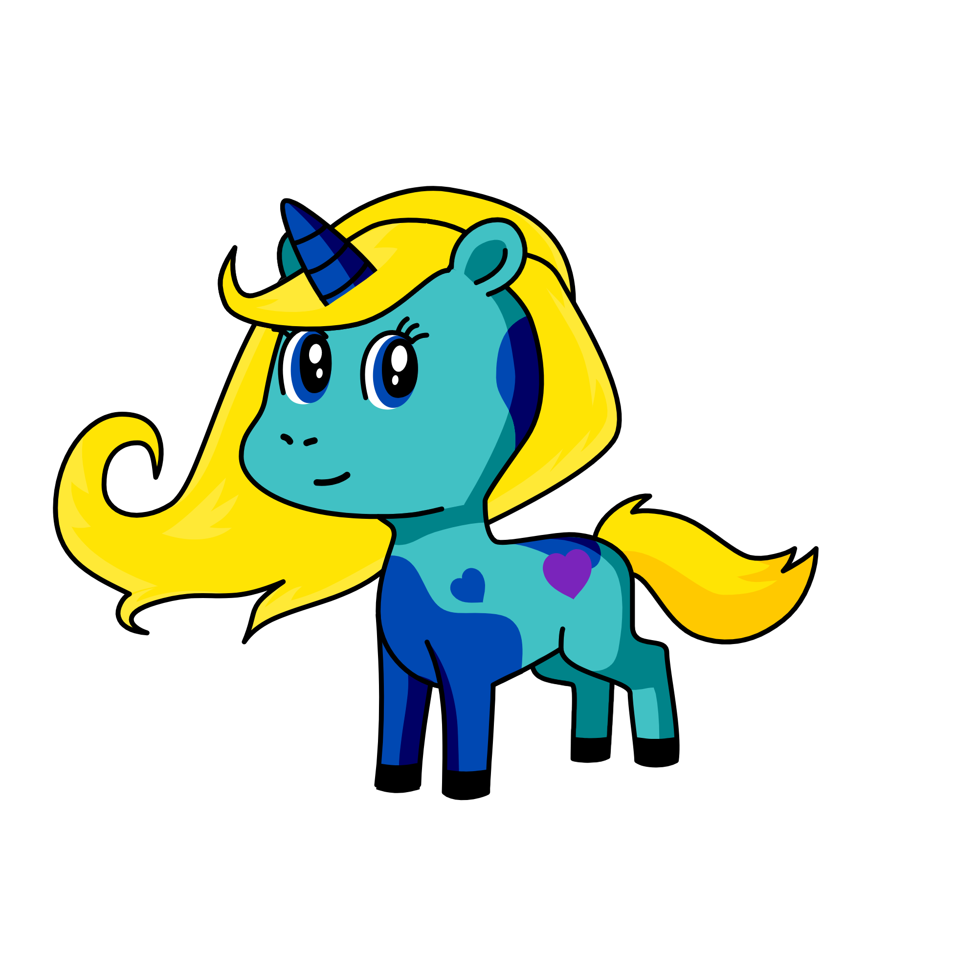 Bluey, the unicorn