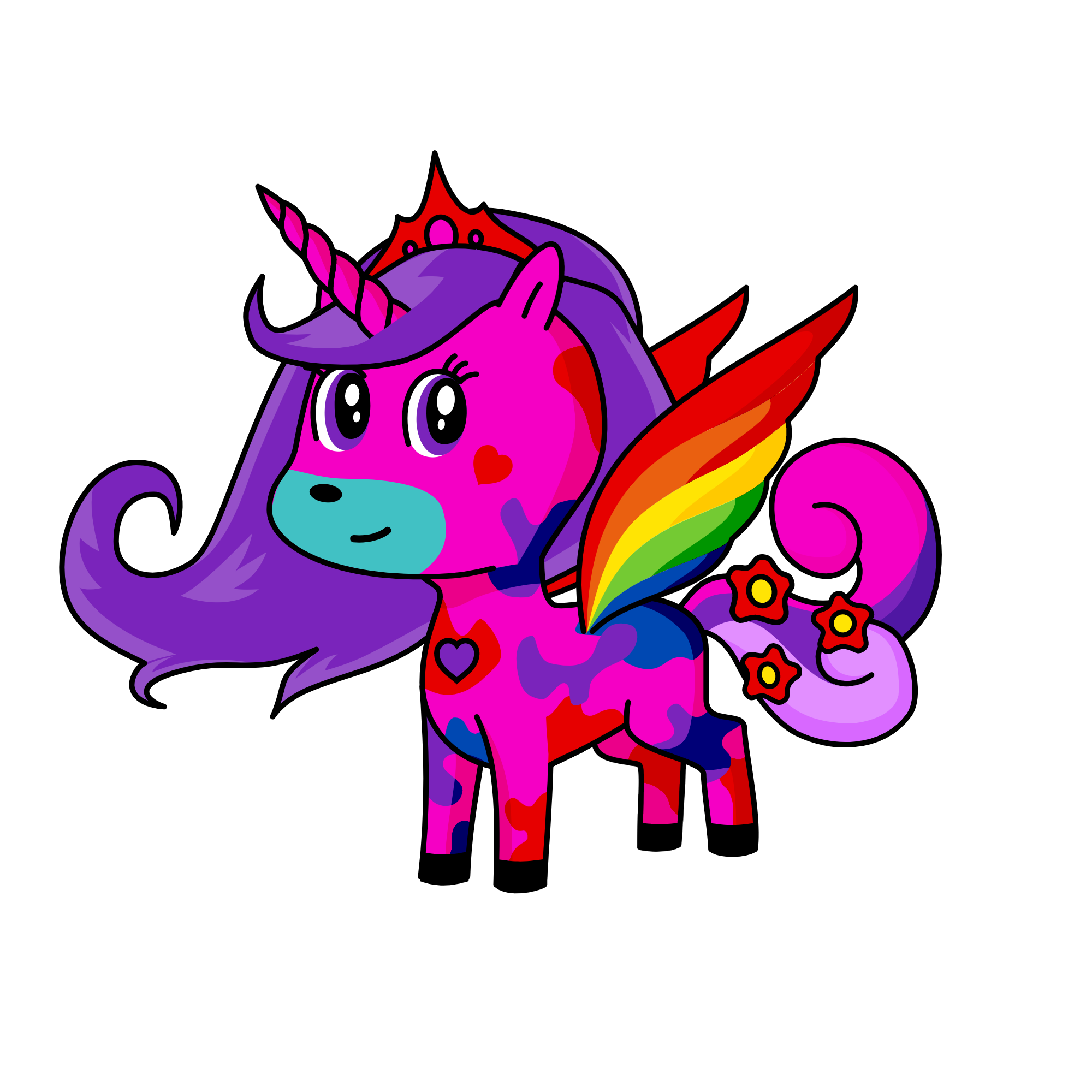 Queen Of Hearts, the unicorn