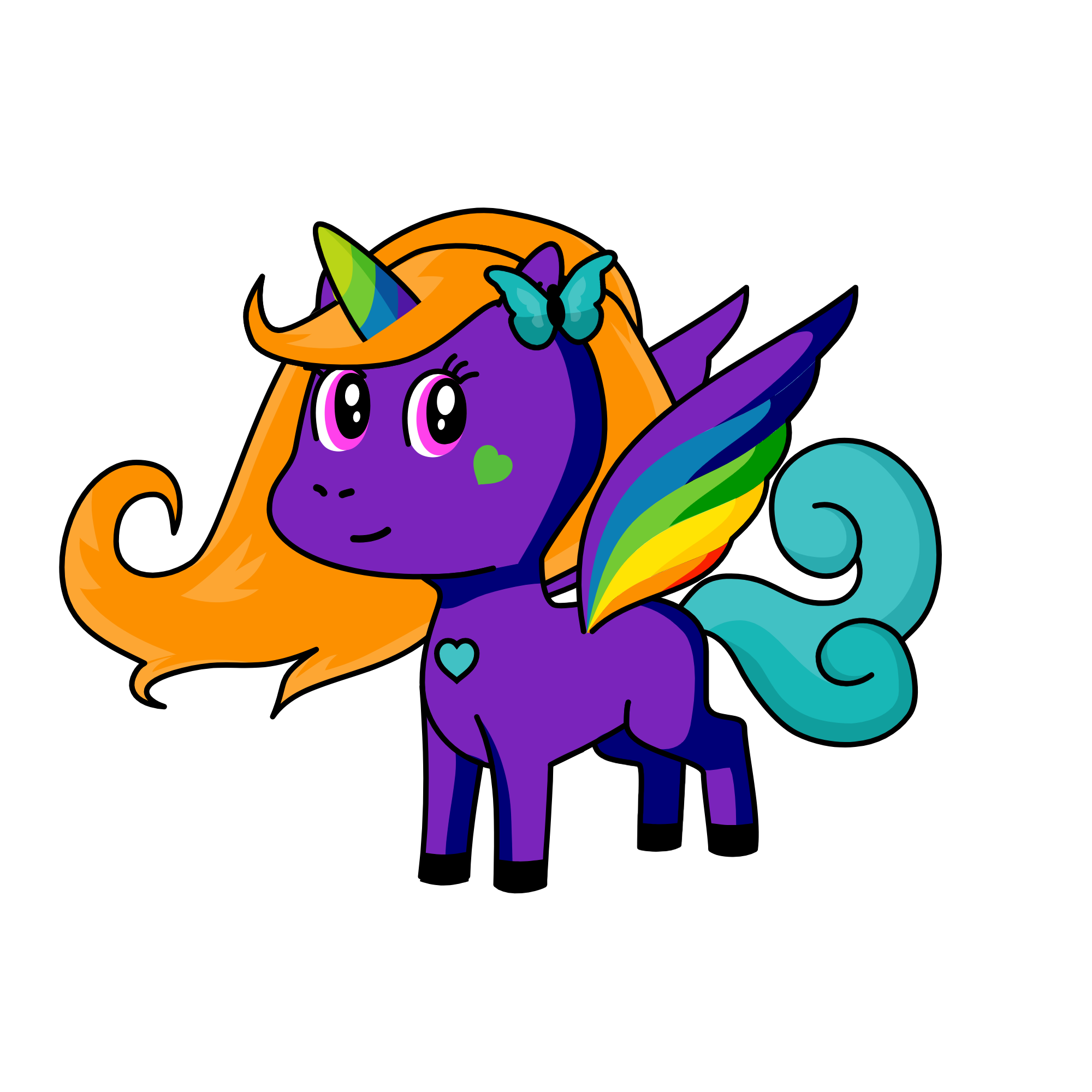 Rainbow, the unicorn