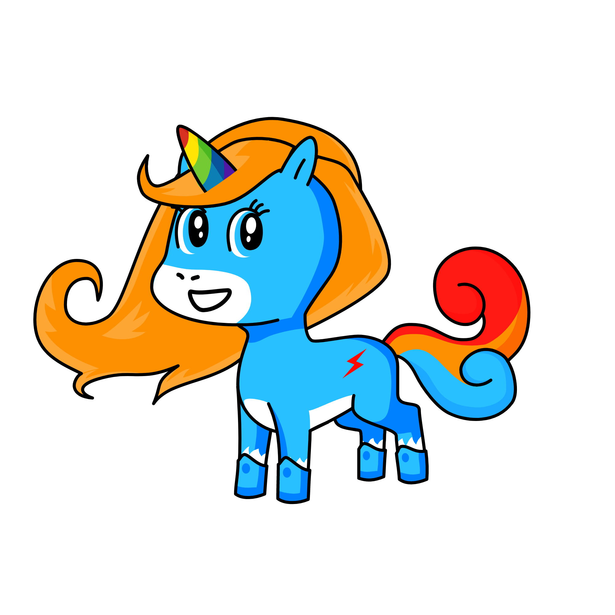 Rainbow dash, the unicorn