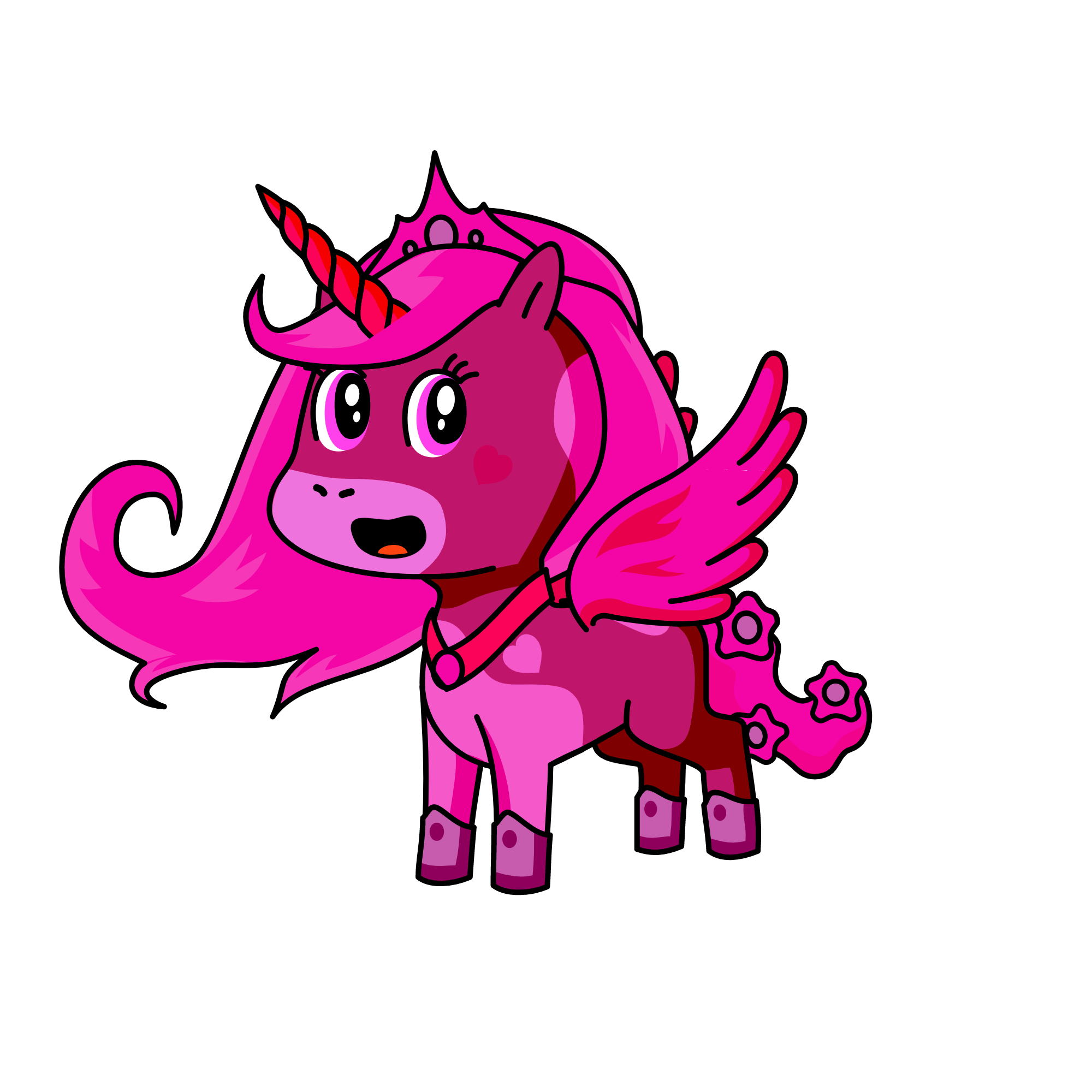 Queen Pink, the unicorn
