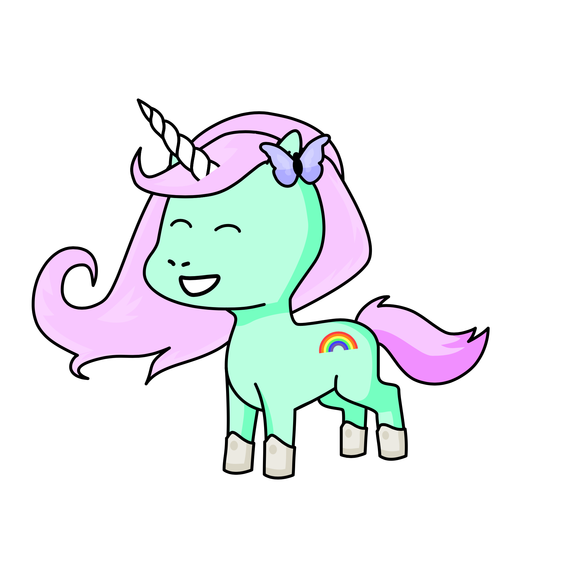 Cara rainbow sparkle tail, the unicorn