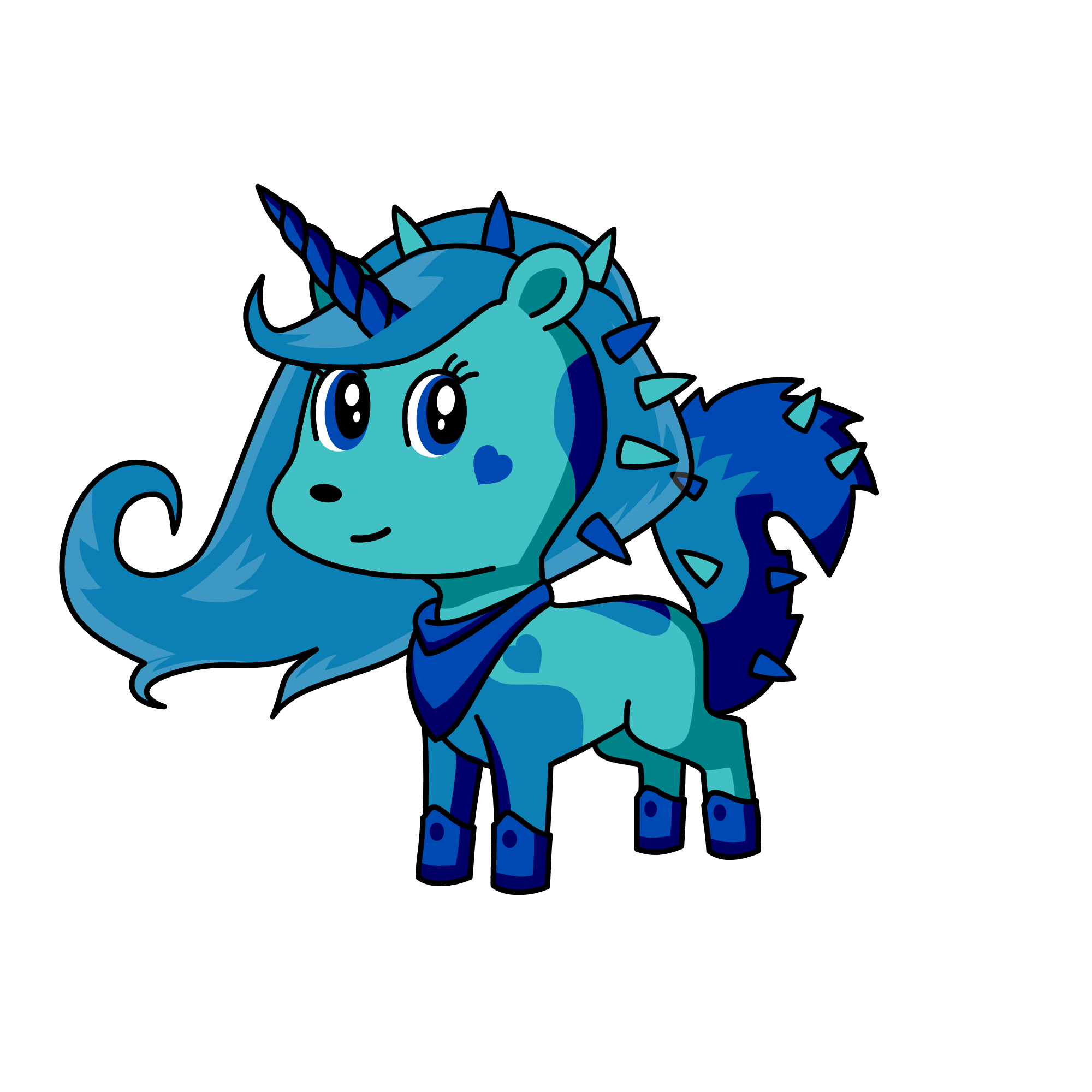 Blue, the unicorn