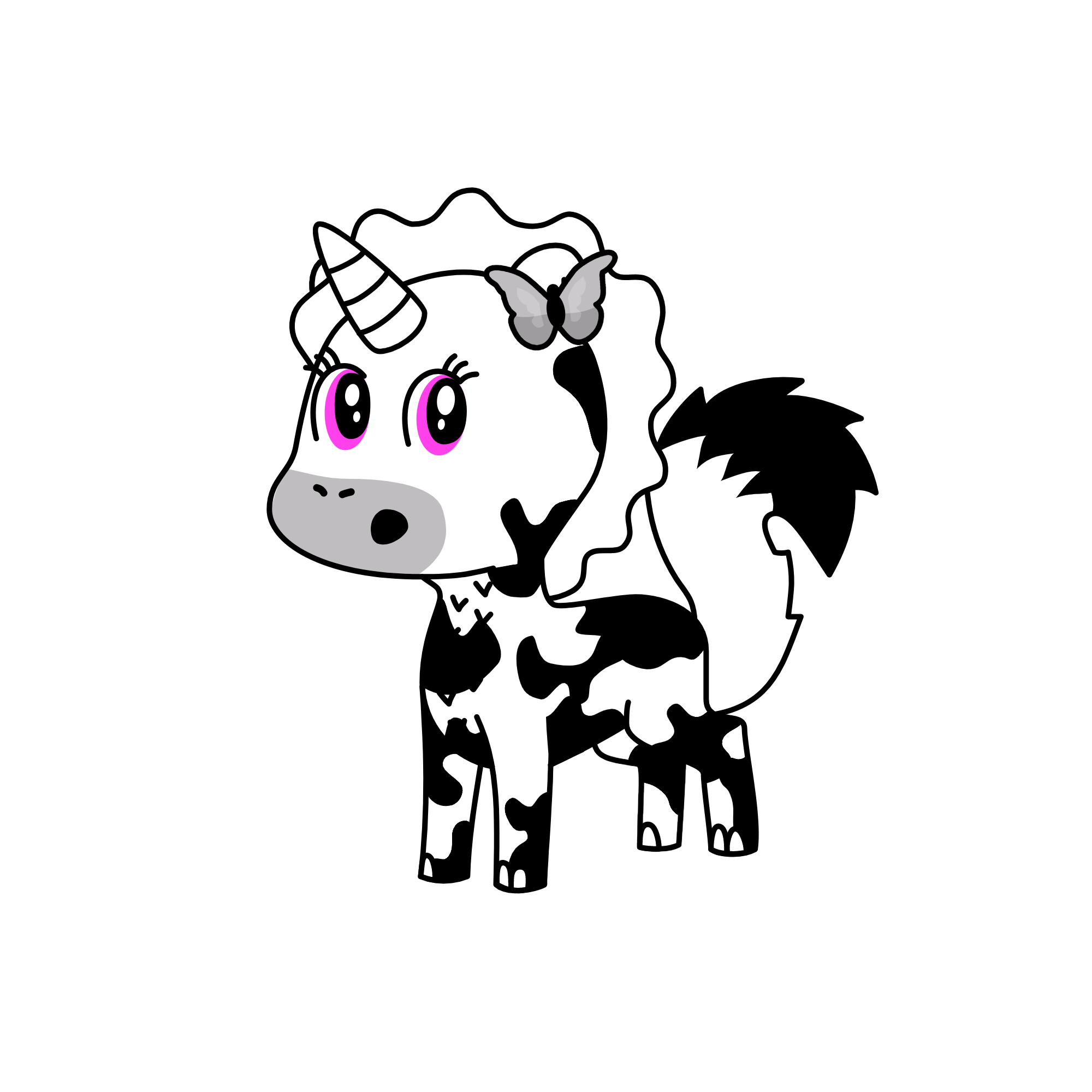 Mrs Cow, the unicorn