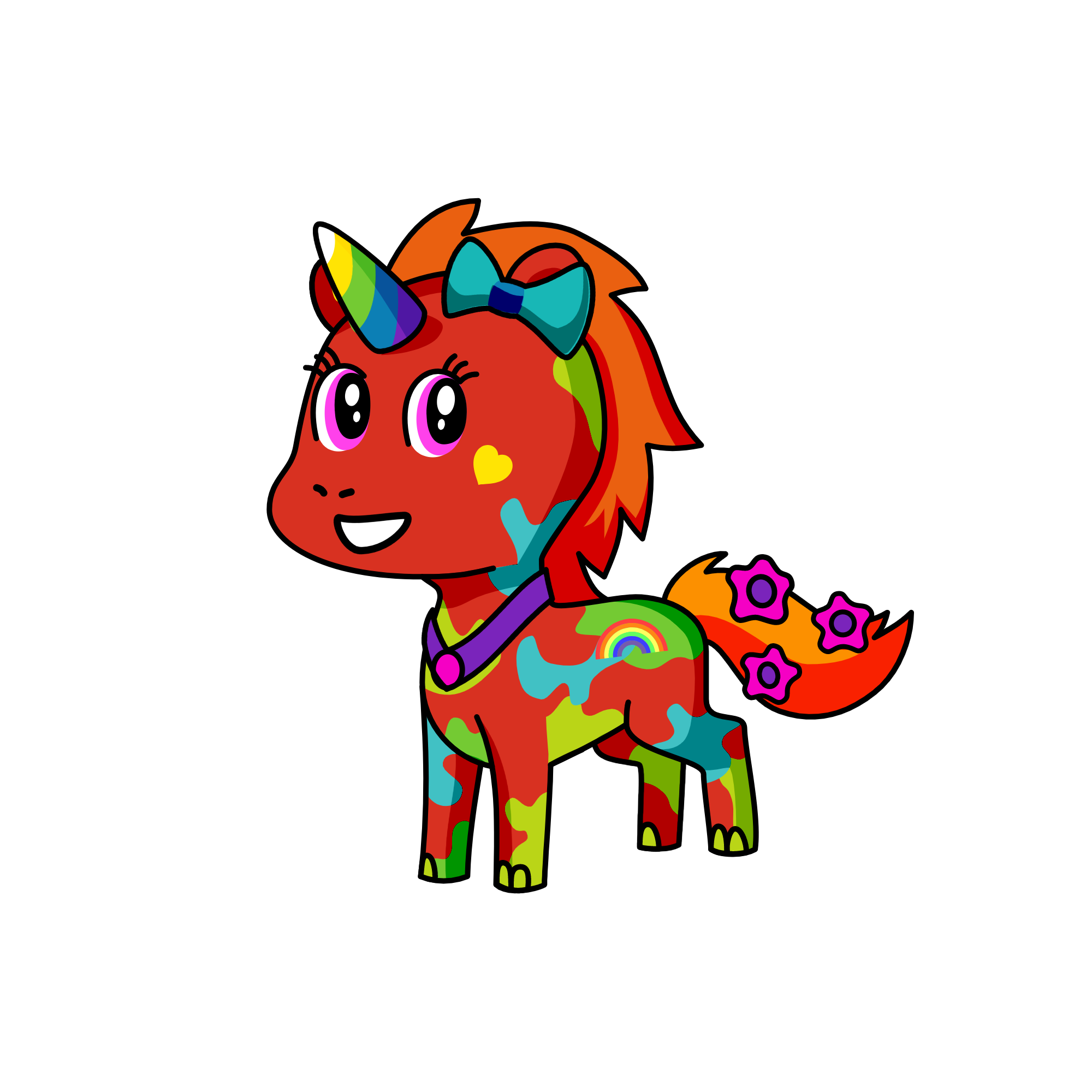cute rainbow, the unicorn