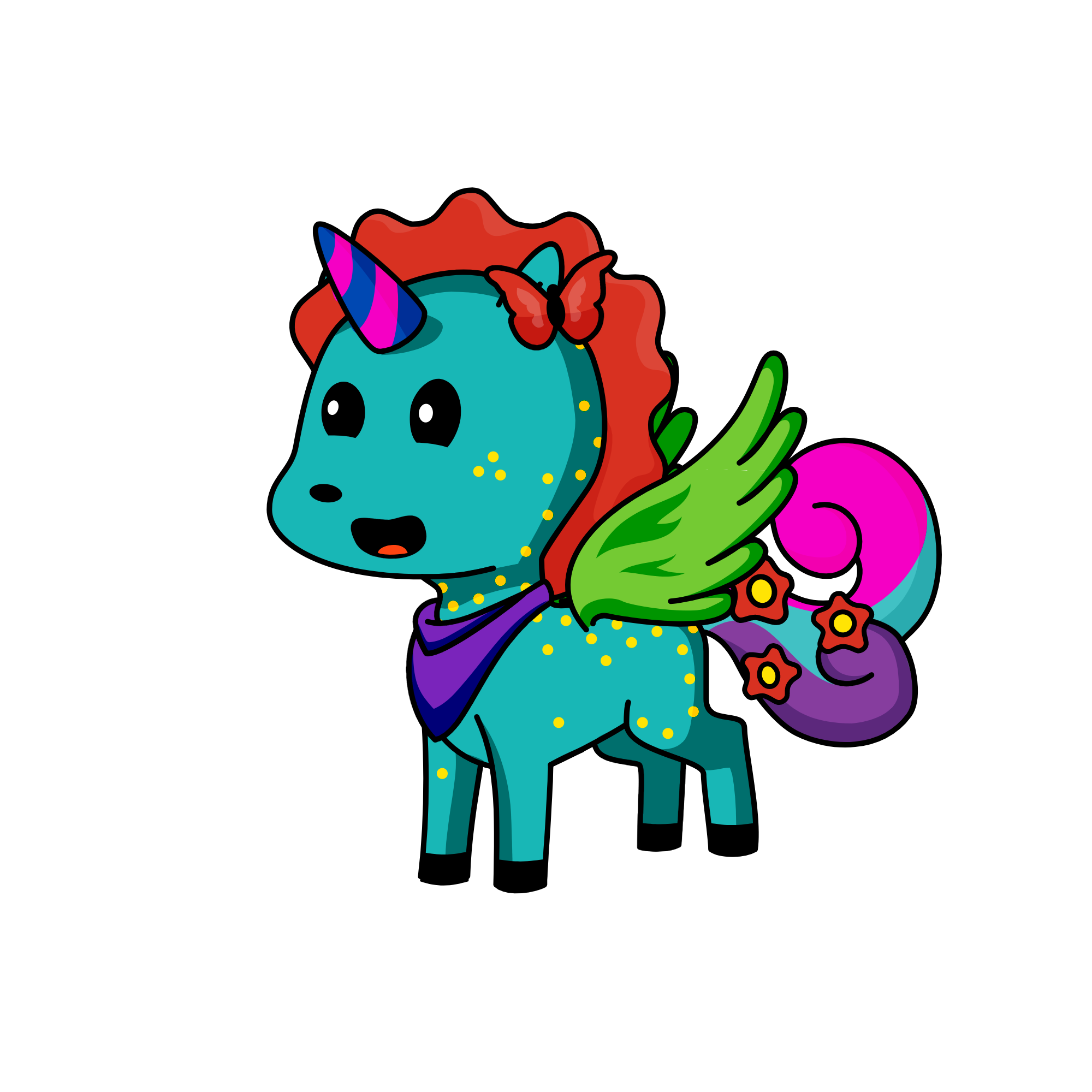 Polka Misty Sunlight Wind Butterfly Motha Lily Stripes, the unicorn