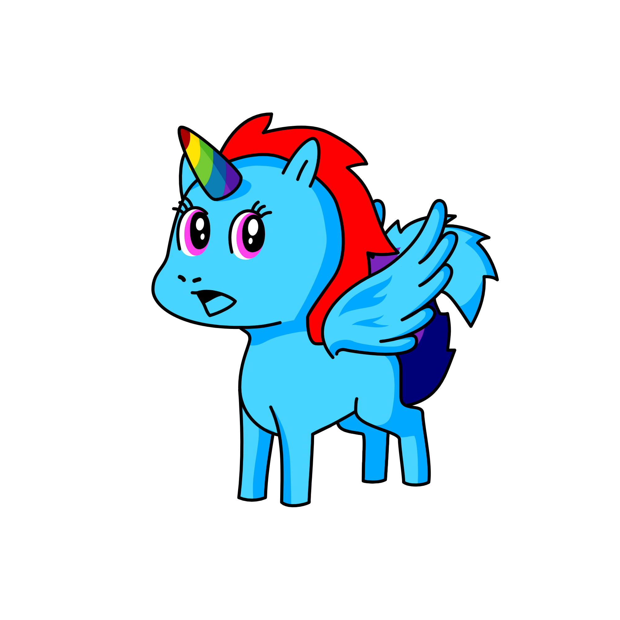 Almost Rainbow Dash, the unicorn