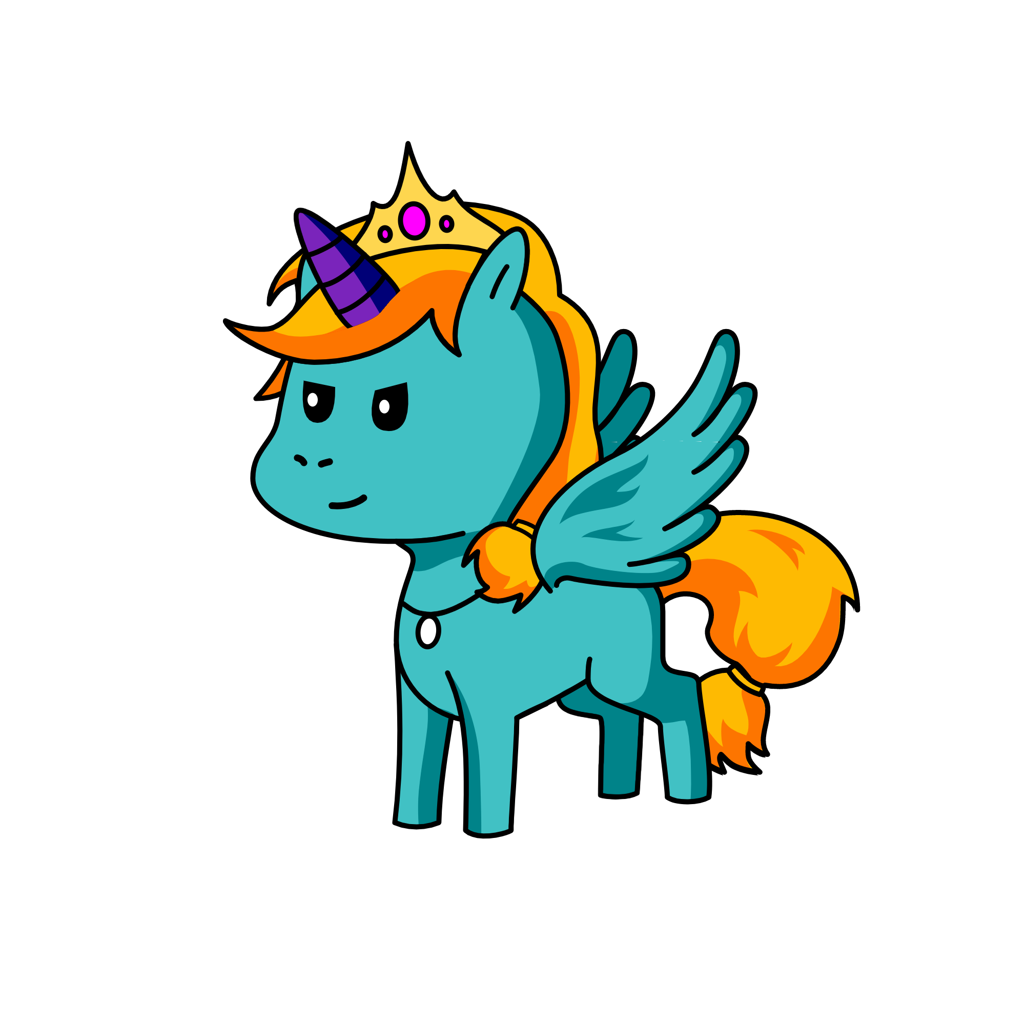 Queen Rainbow, the unicorn