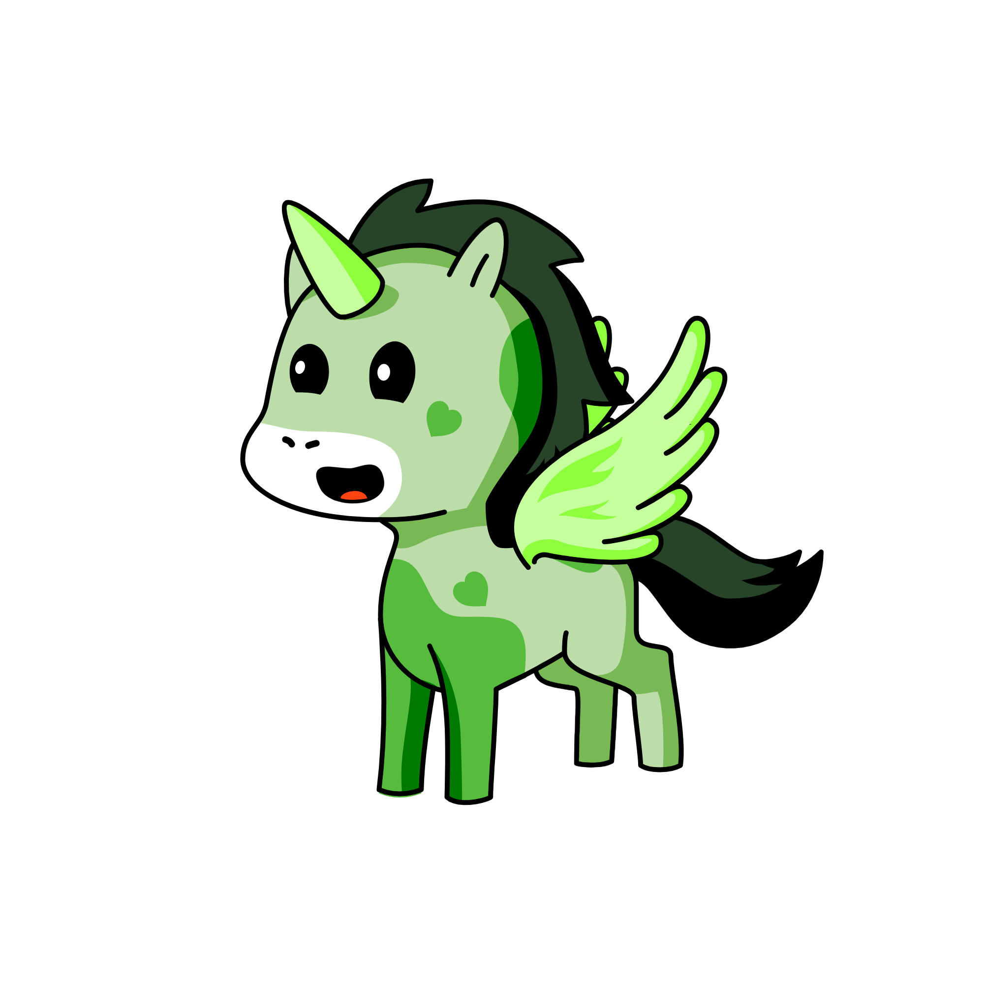 greenie genie, the unicorn