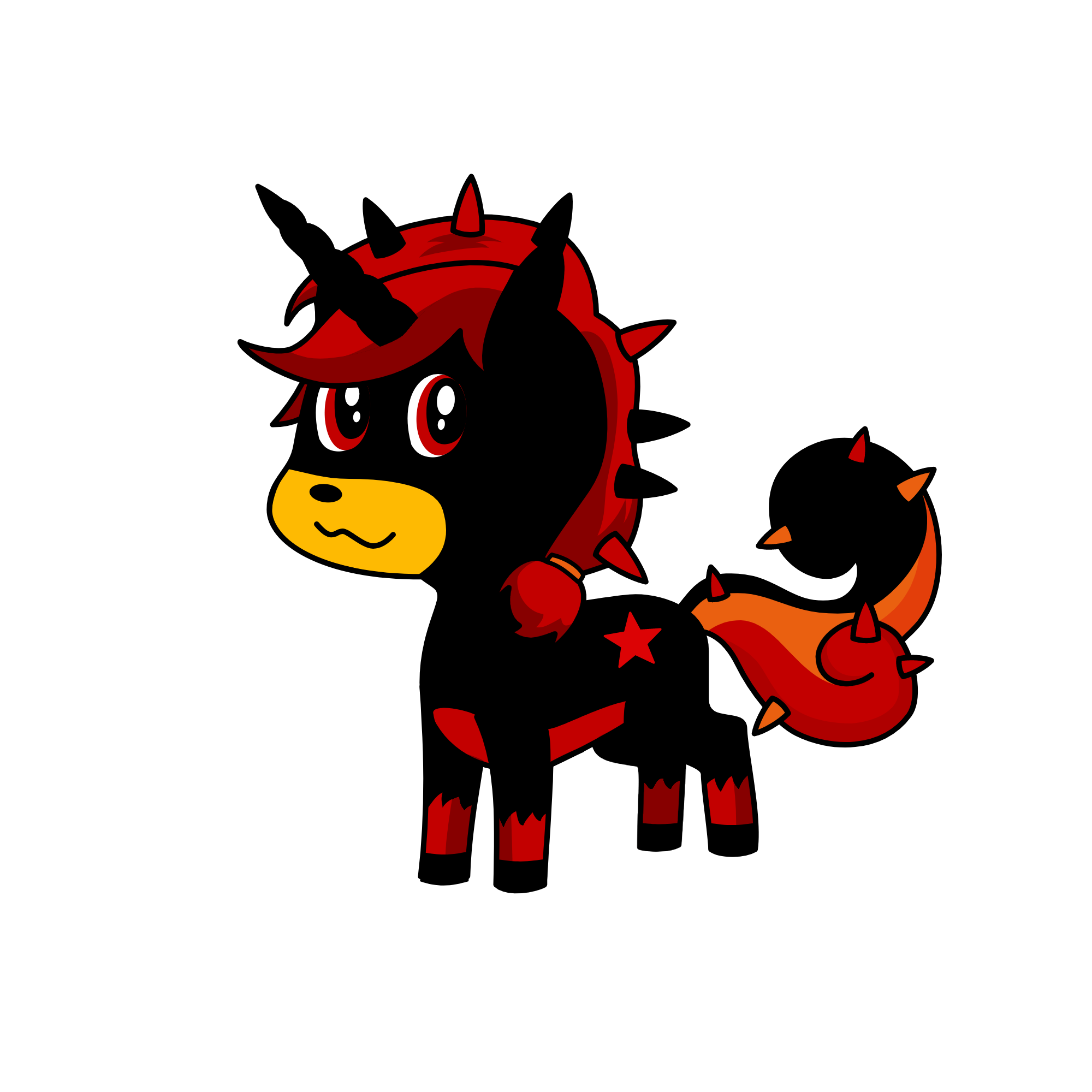 Black demon, the unicorn