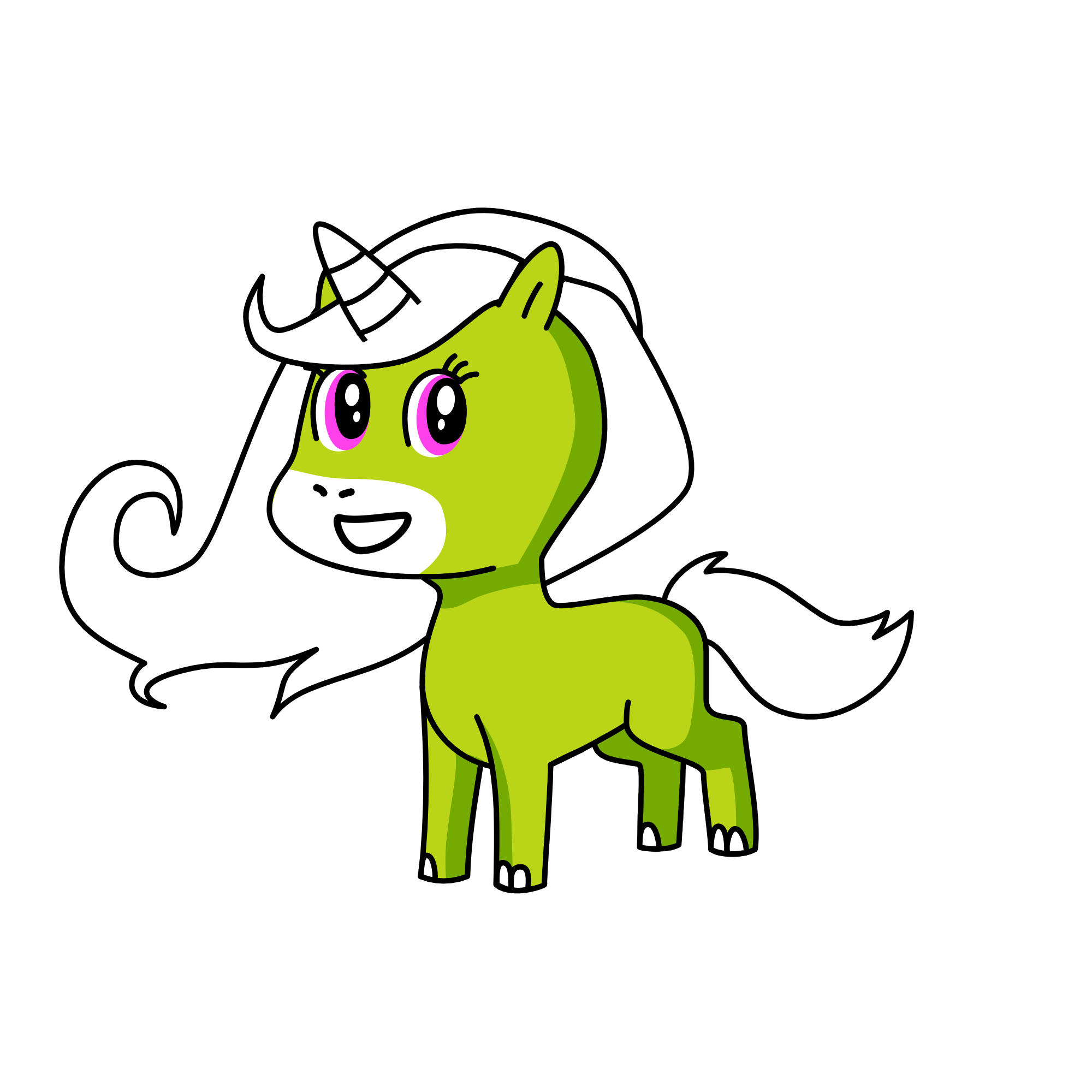 Green, the unicorn