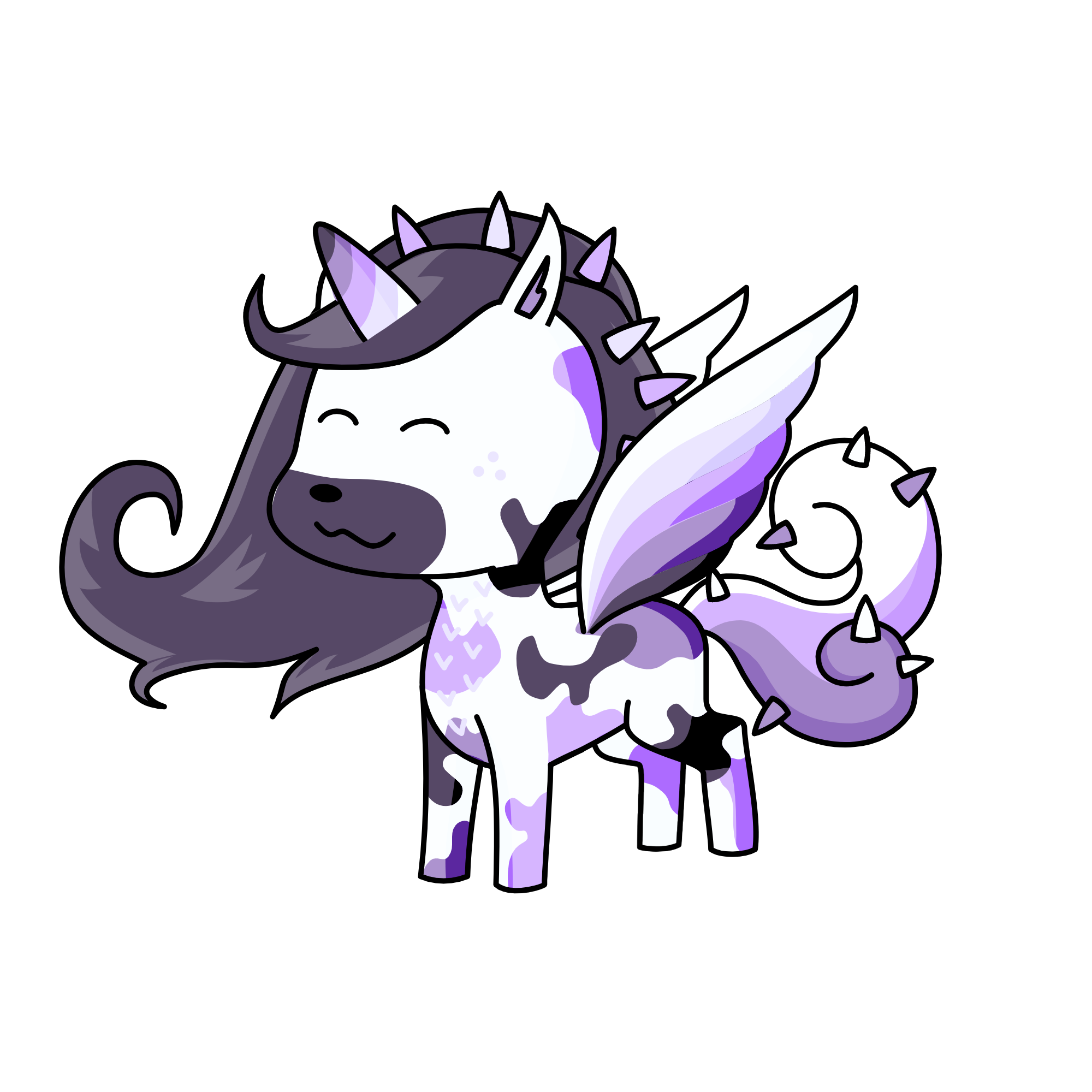 \💜🖤🤍/, the unicorn