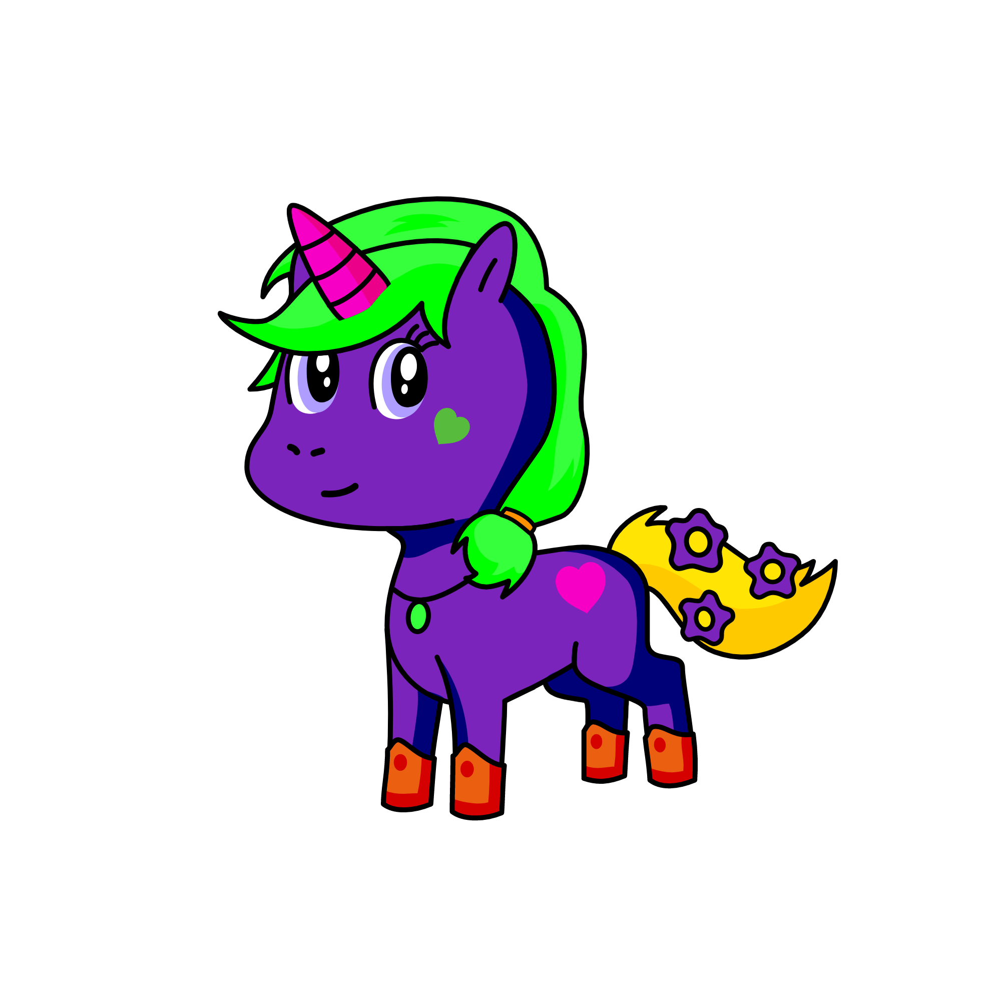 Purple, the unicorn