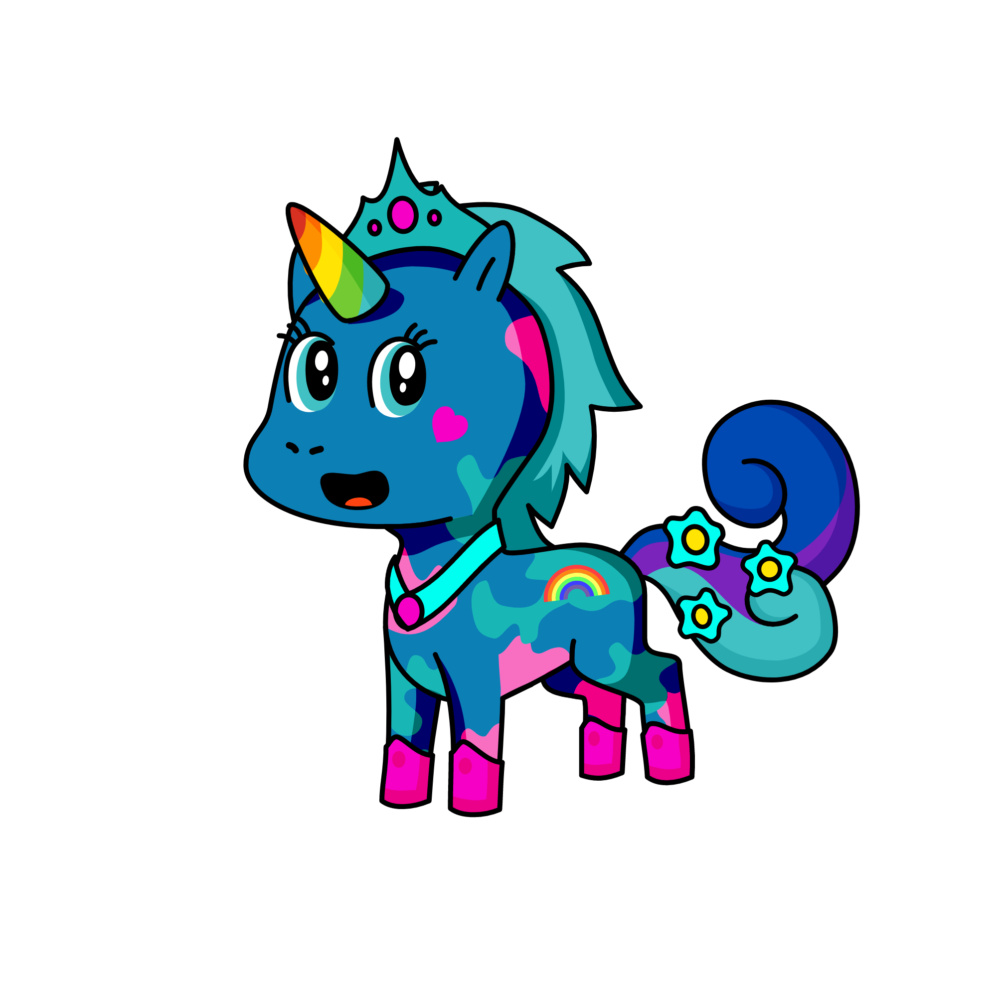 Queen blueprincess, the unicorn