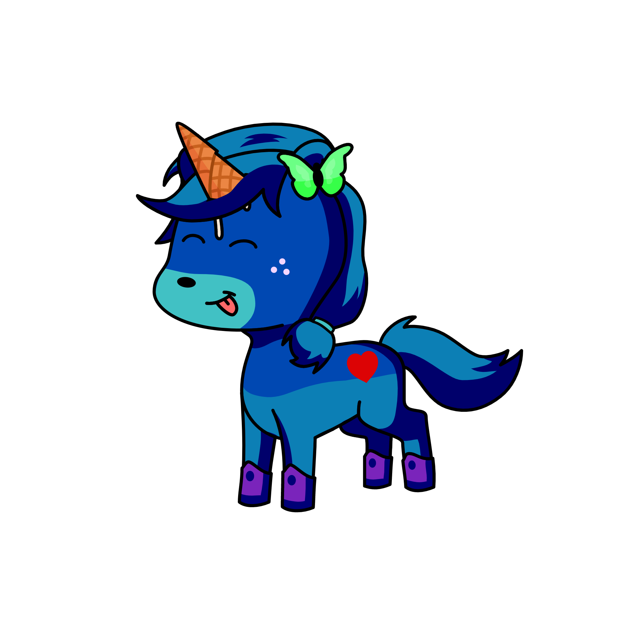 blue, the unicorn