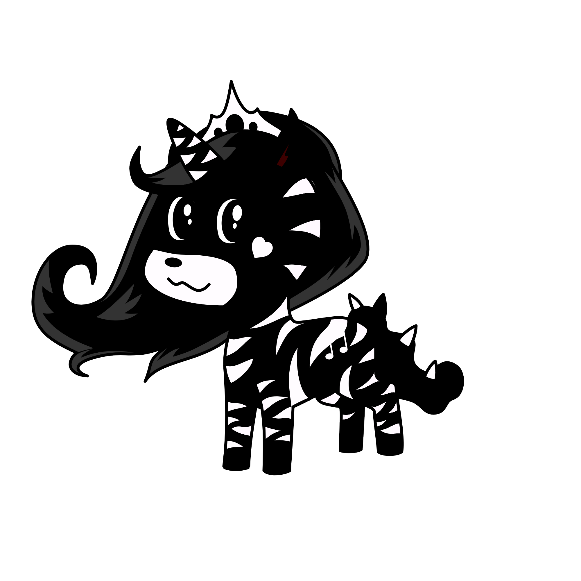 Black zebra, the unicorn