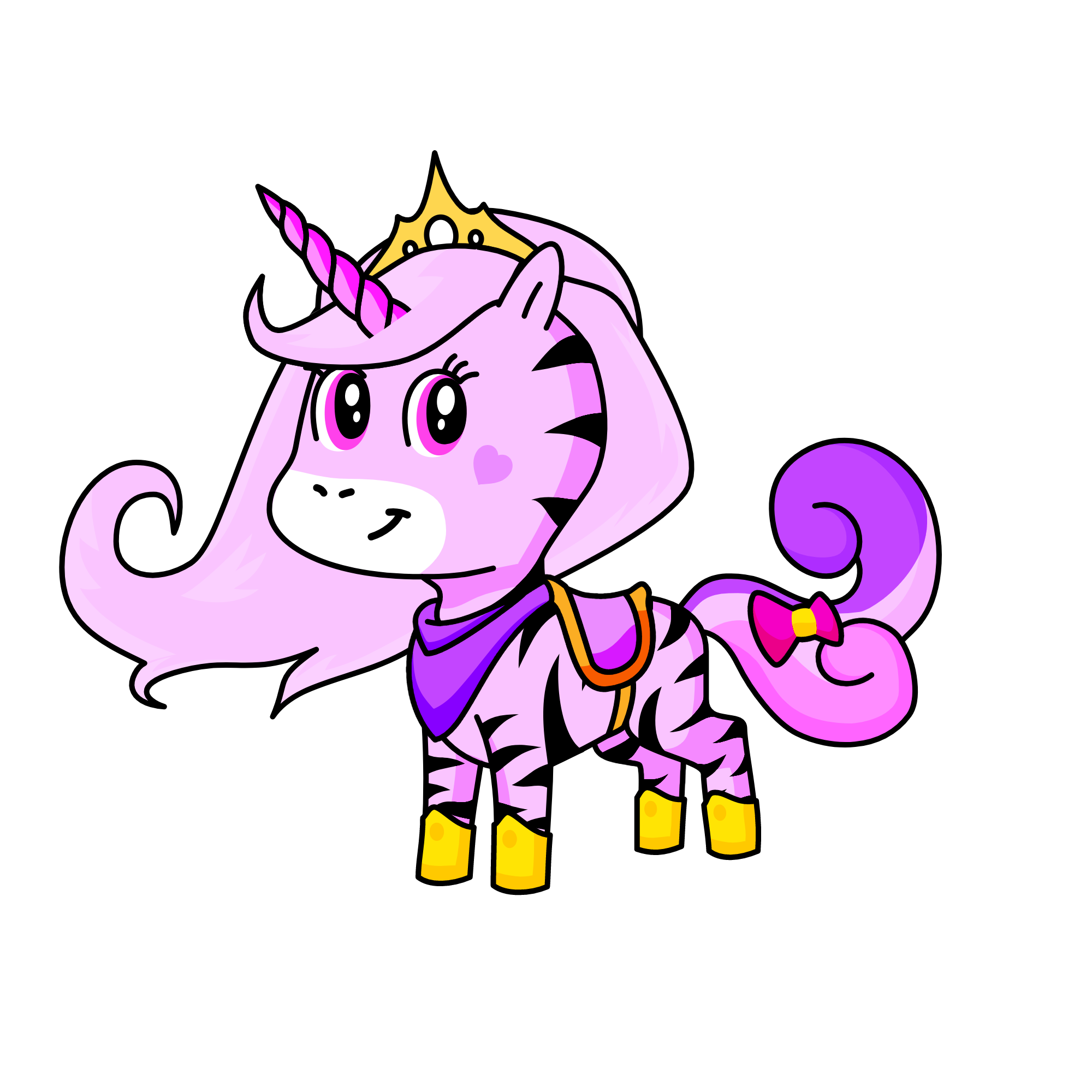 pinky the zebra, the unicorn
