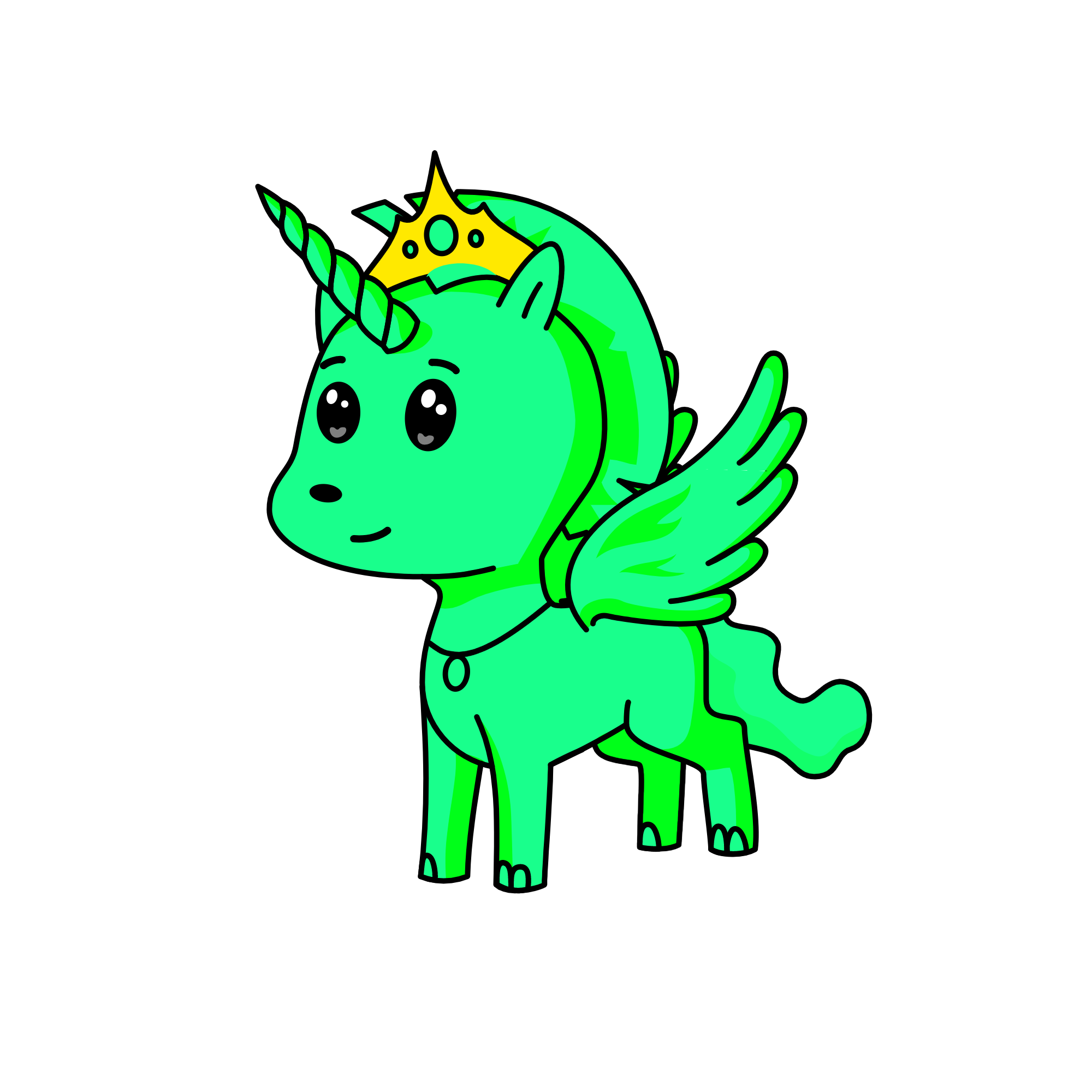 Queen Teal, the unicorn