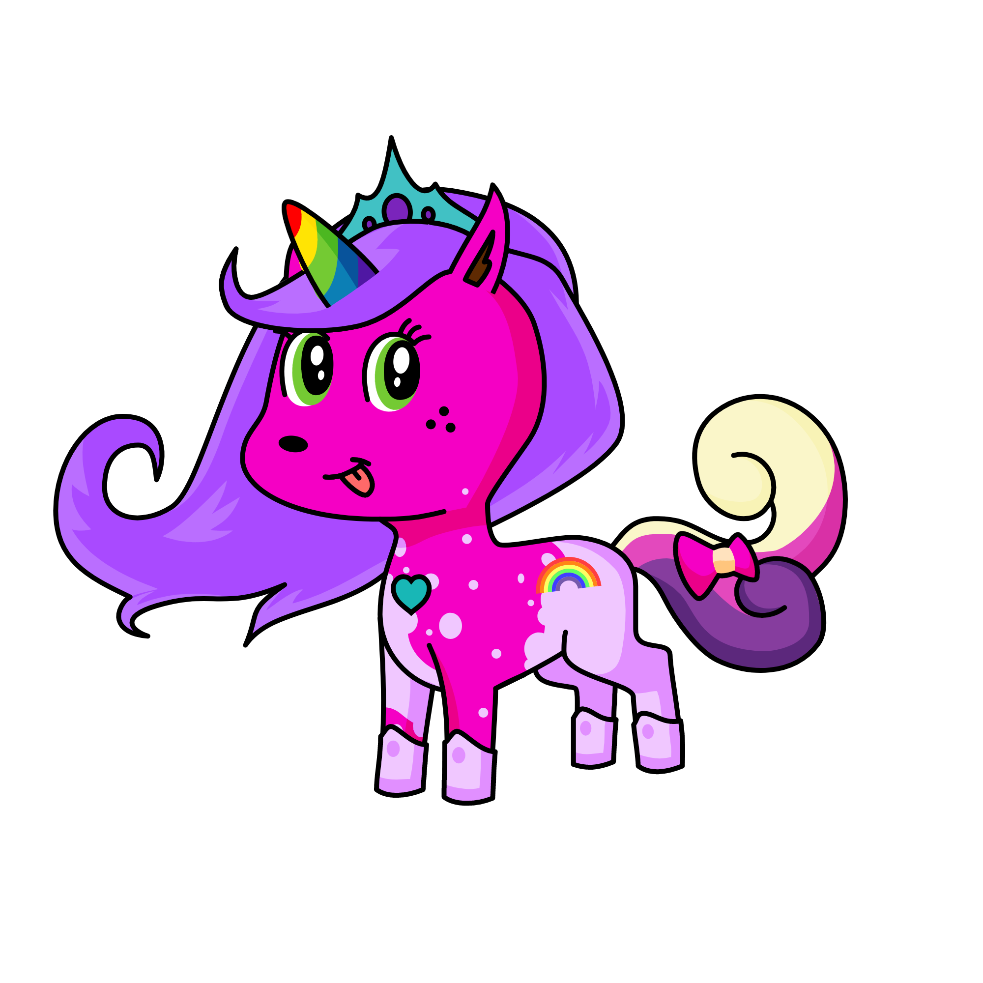 Rainbow piay, the unicorn