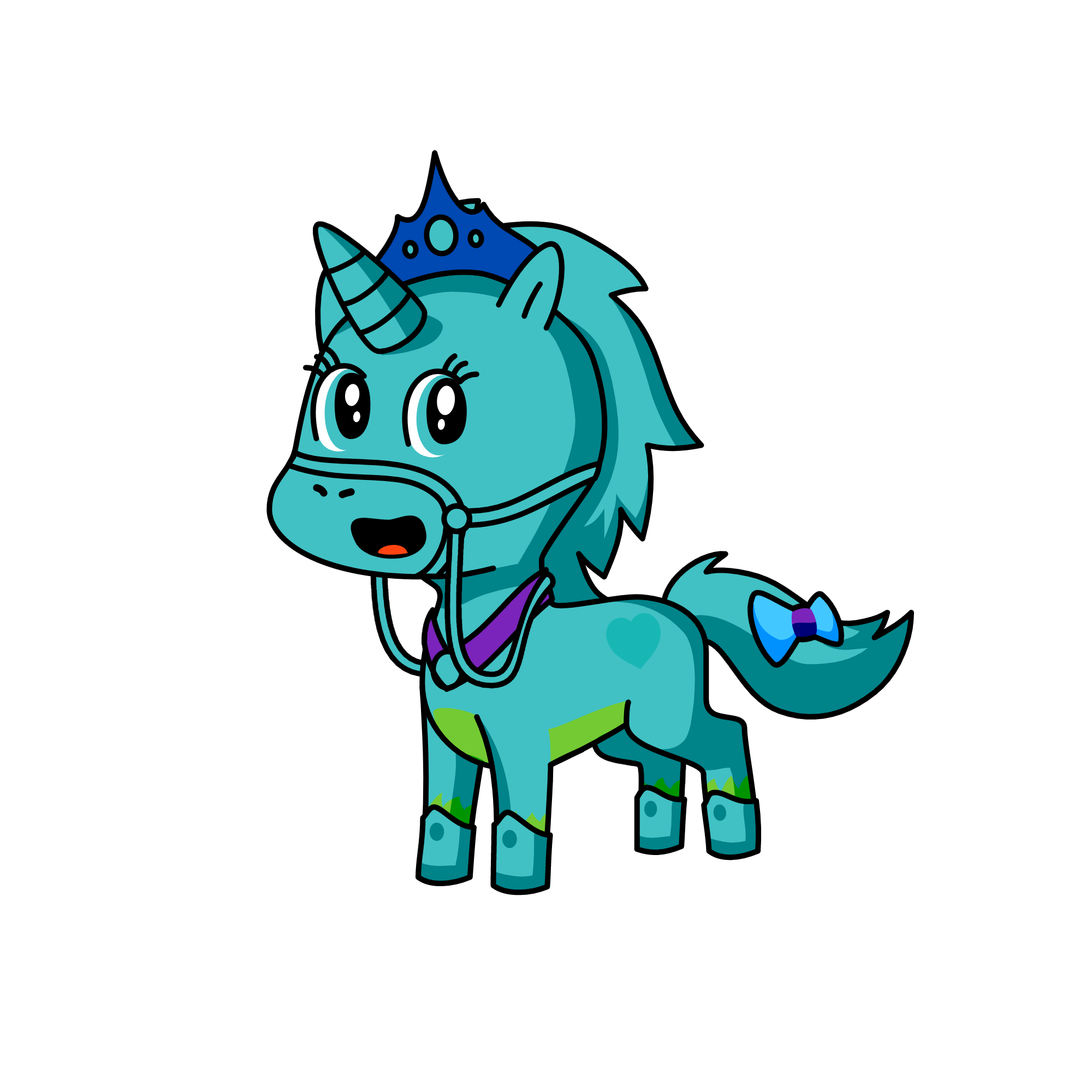 Princess blue, the unicorn