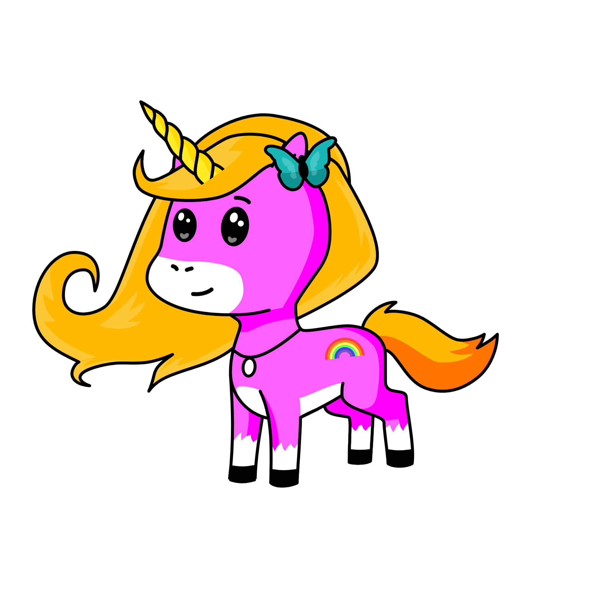 Princess Alia's true form with our her crown, the unicorn