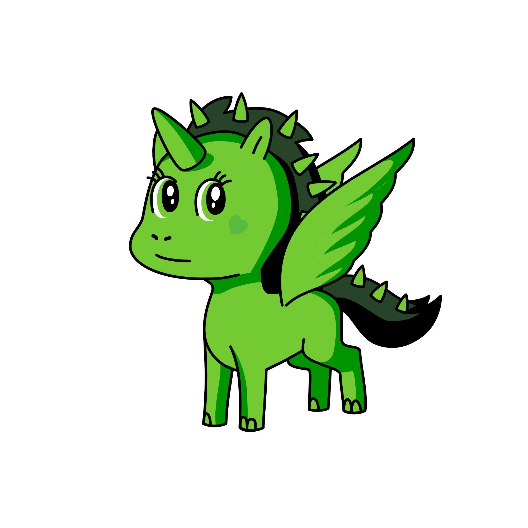 green, the unicorn