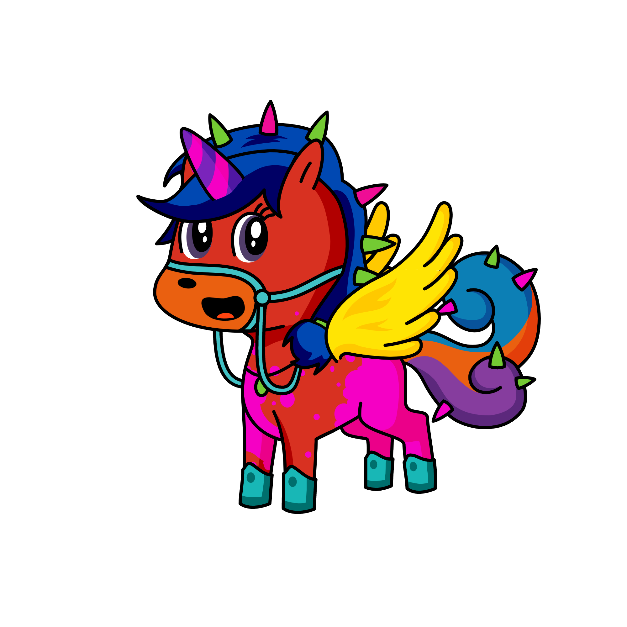 SPIKES THE SPARKLY COLORFUL UNICORN, the unicorn
