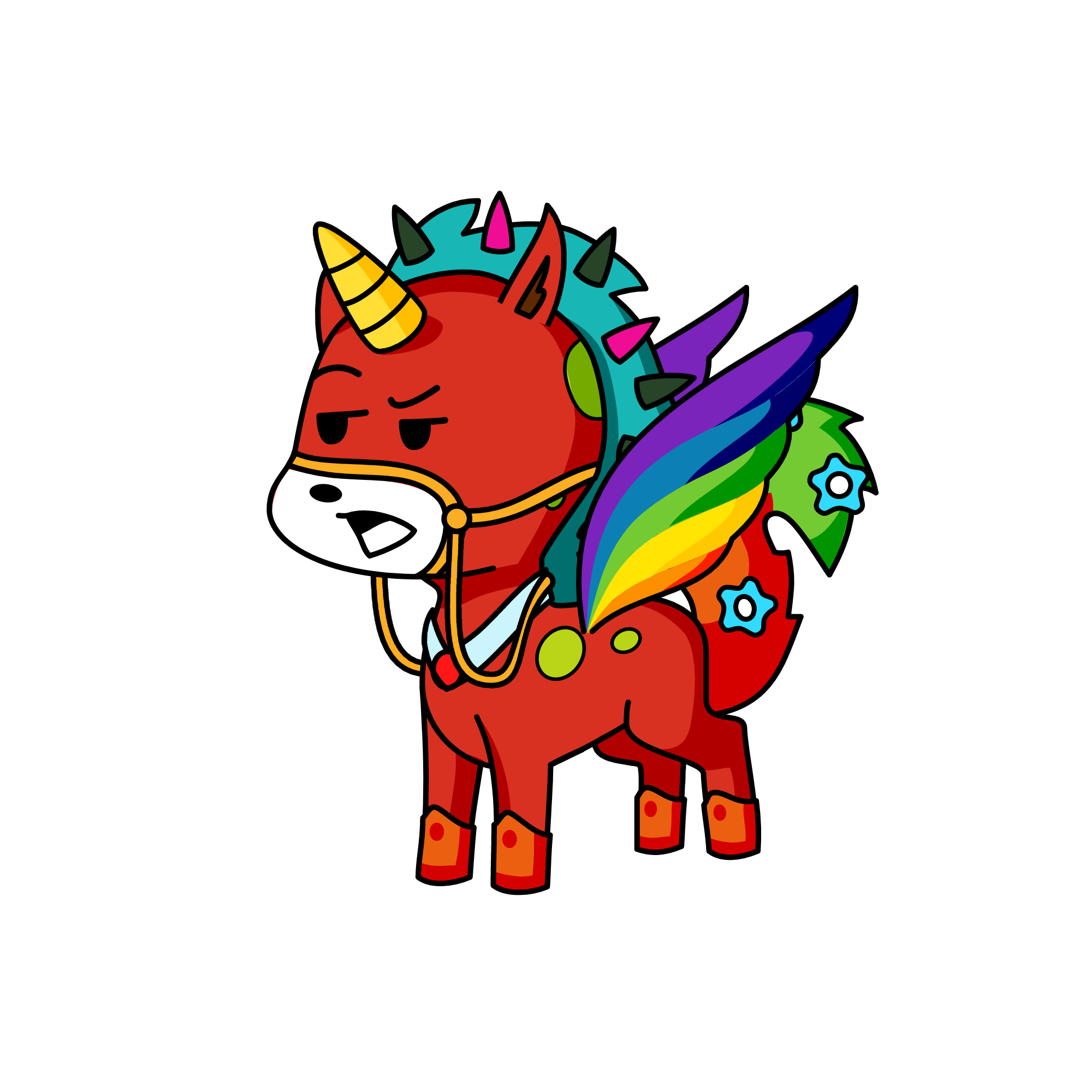 princess fire storm and rainbow, the unicorn