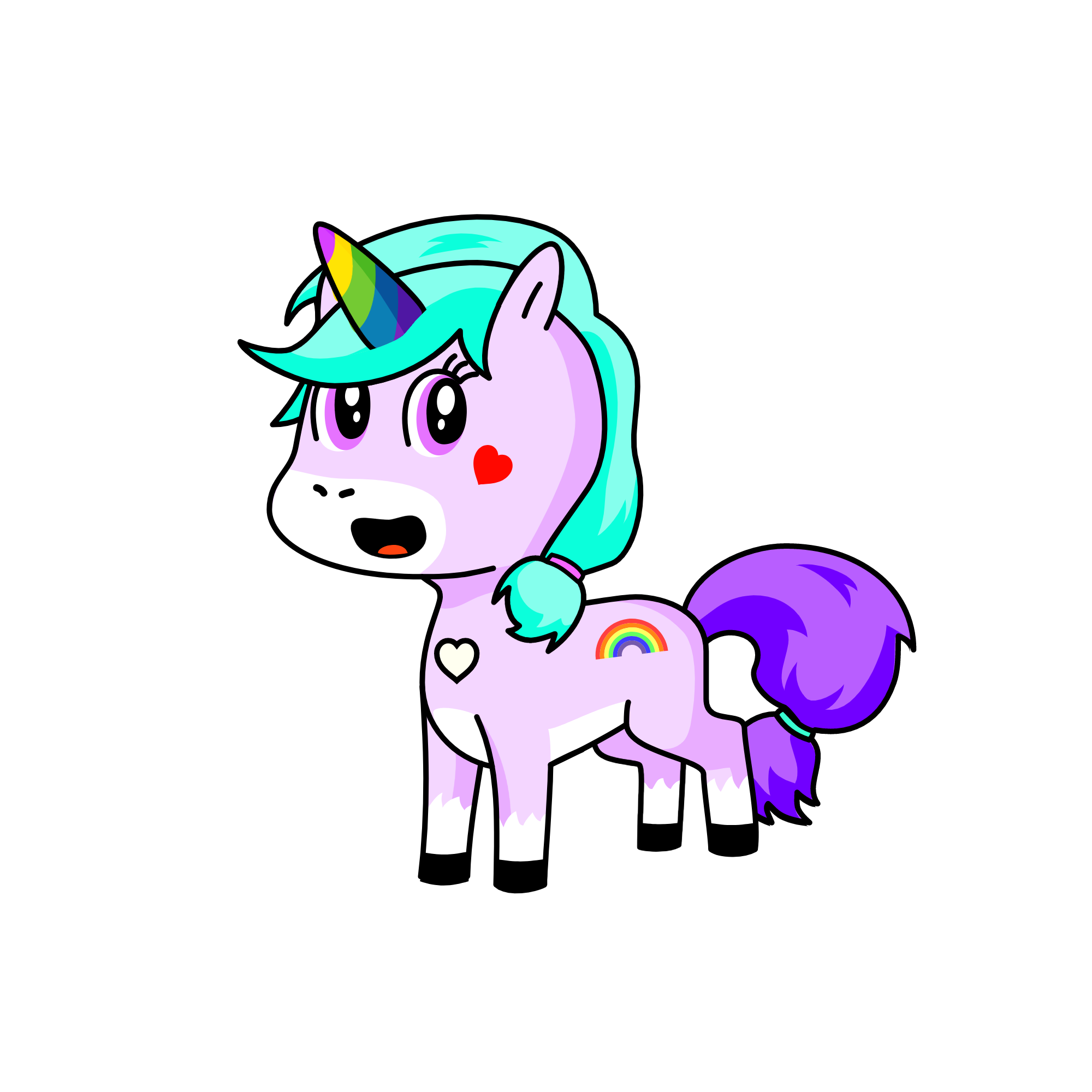 Miss Rainbow Sparkles, the unicorn