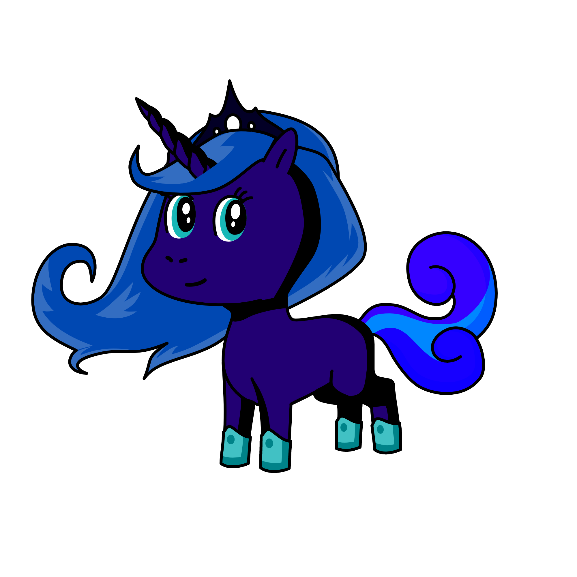 Princess Luna (With no wings), the unicorn