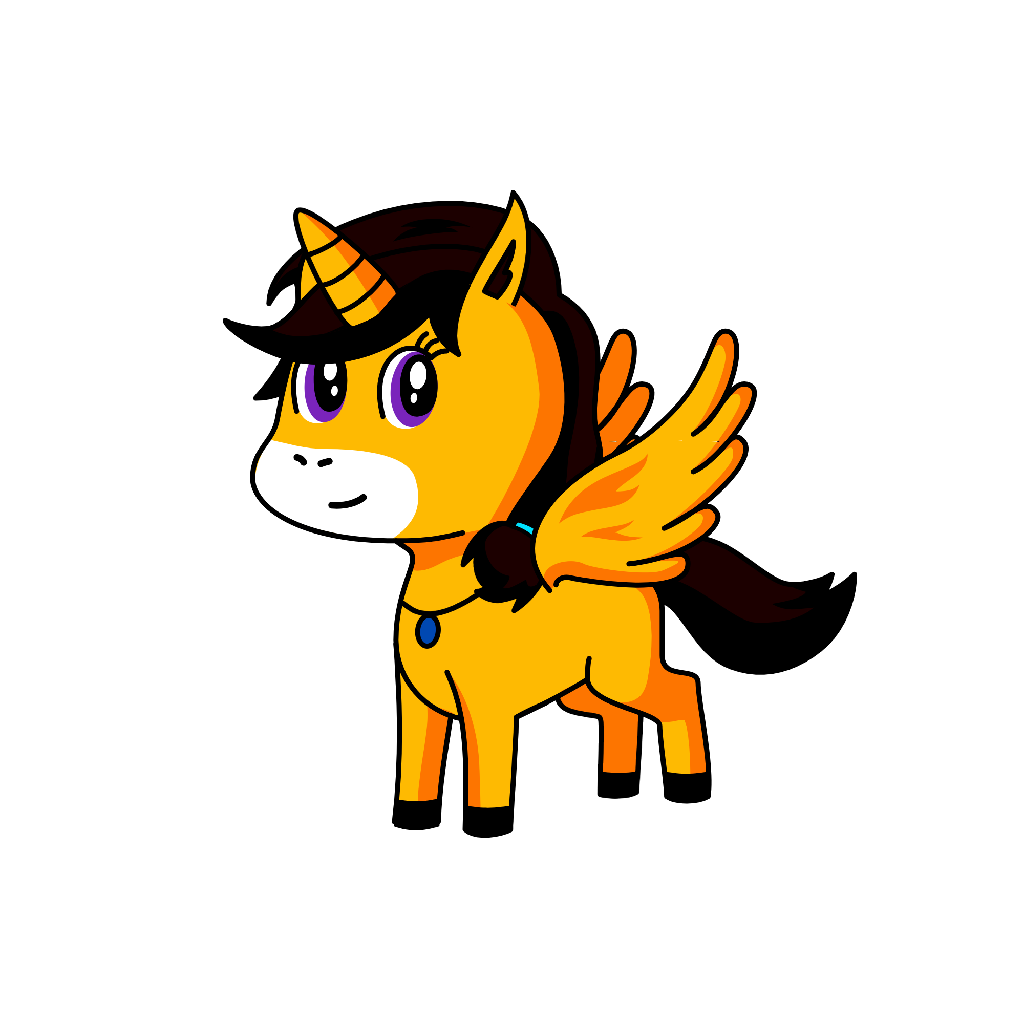 Prencess foxy half pony, the unicorn
