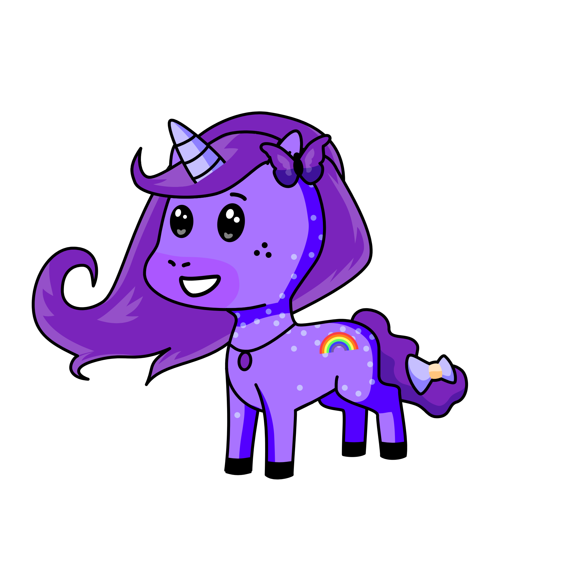 Purple winter, the unicorn