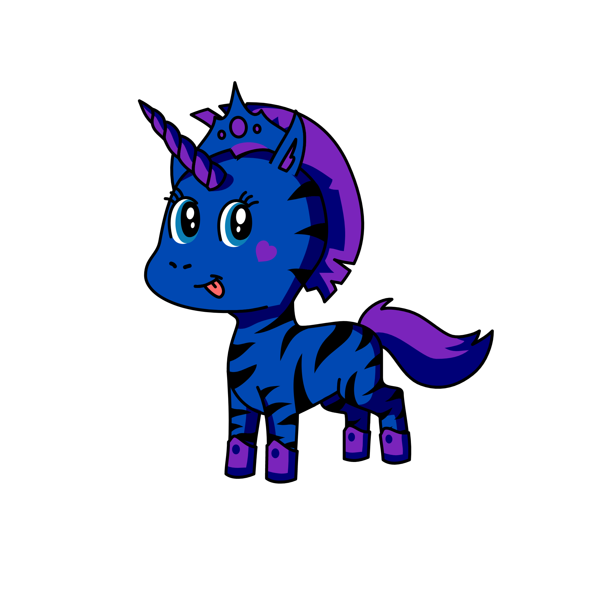 Blue Queen, the unicorn