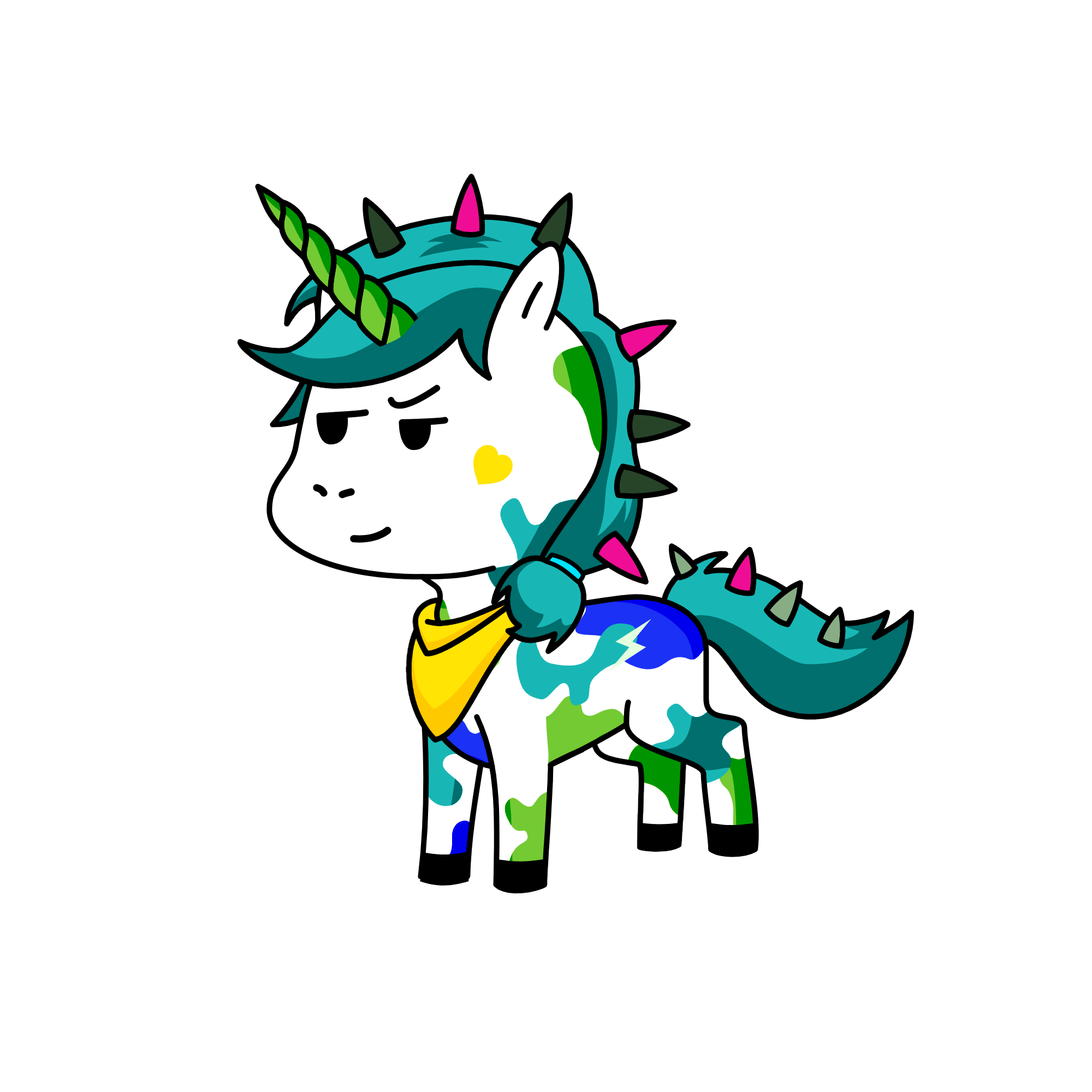 Claudine, Rebel Princess,, the unicorn