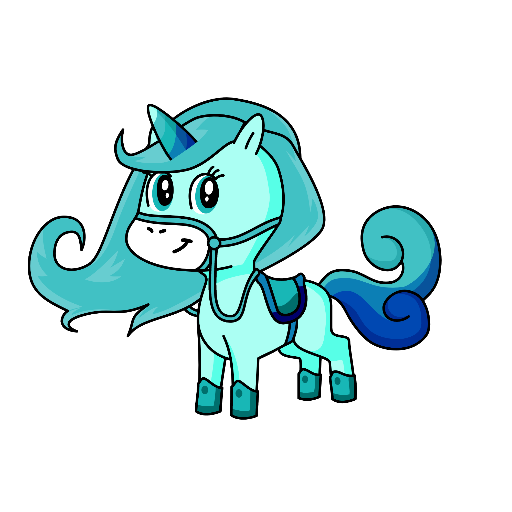 Bluely, the unicorn