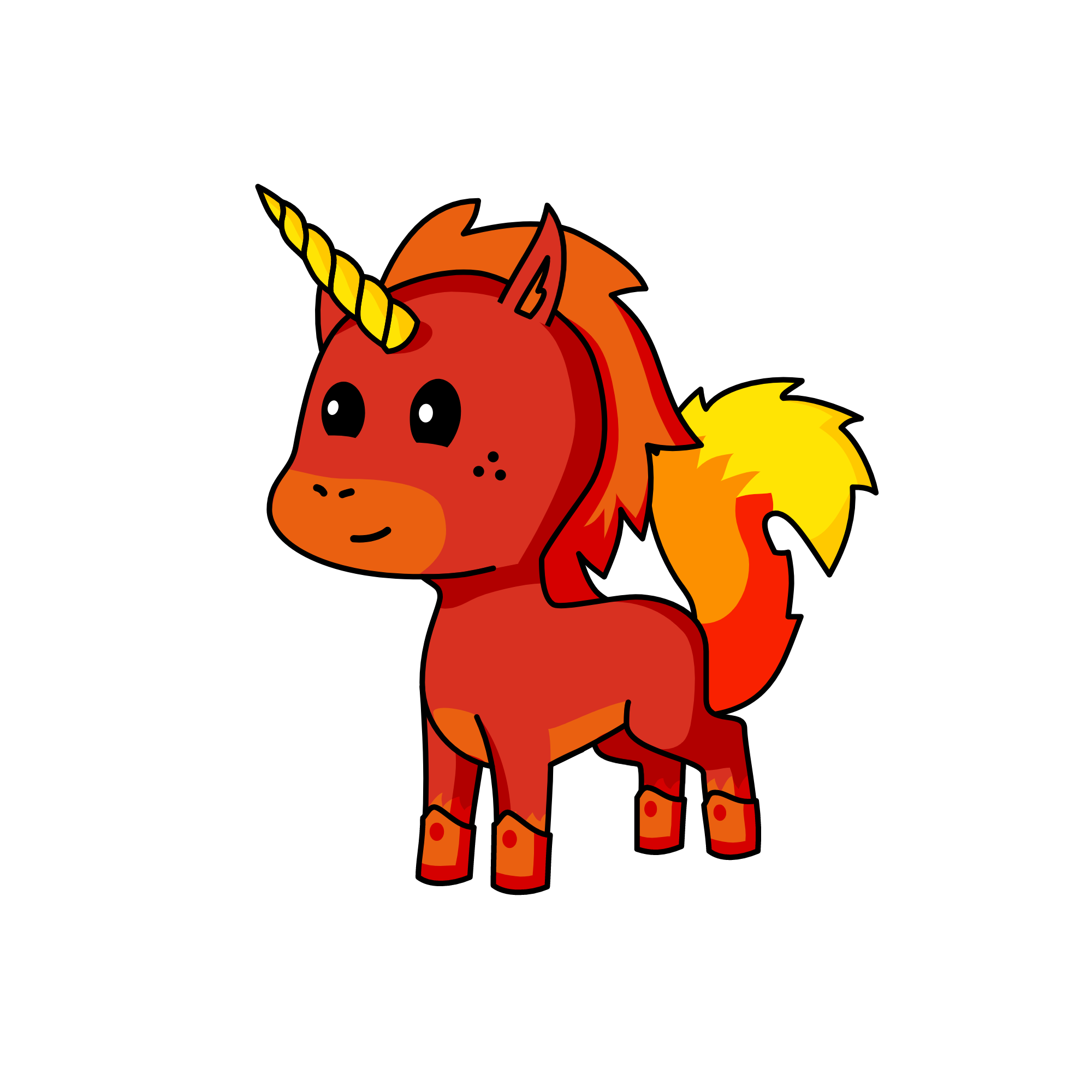 Sunset Fox (Sis of Winter Fox, Forest Fox and Cloud Fox), the unicorn