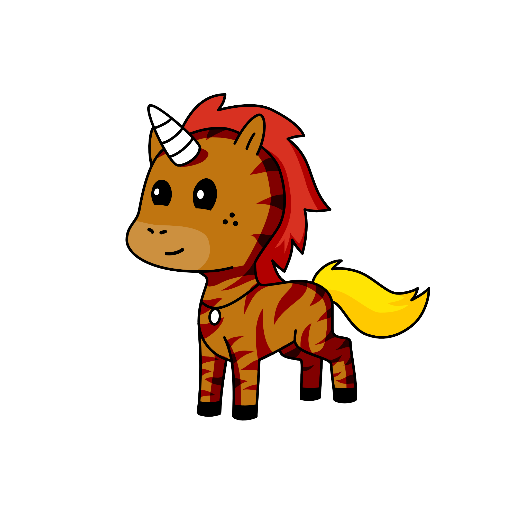 flames, the unicorn