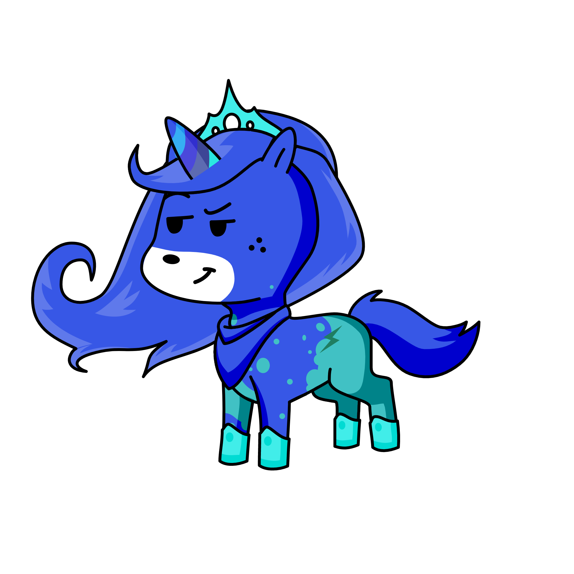 Blue, the unicorn