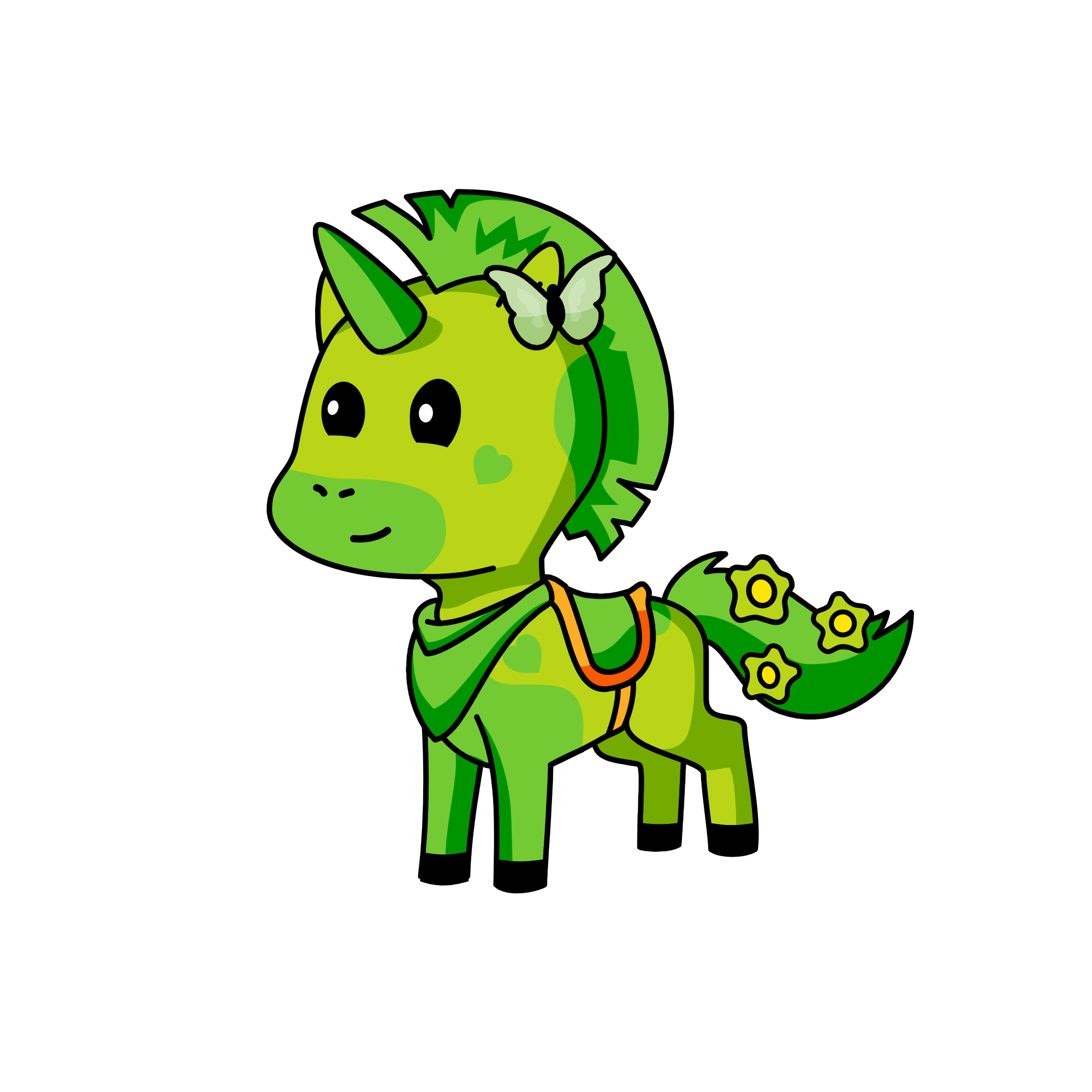 Greeny, the unicorn