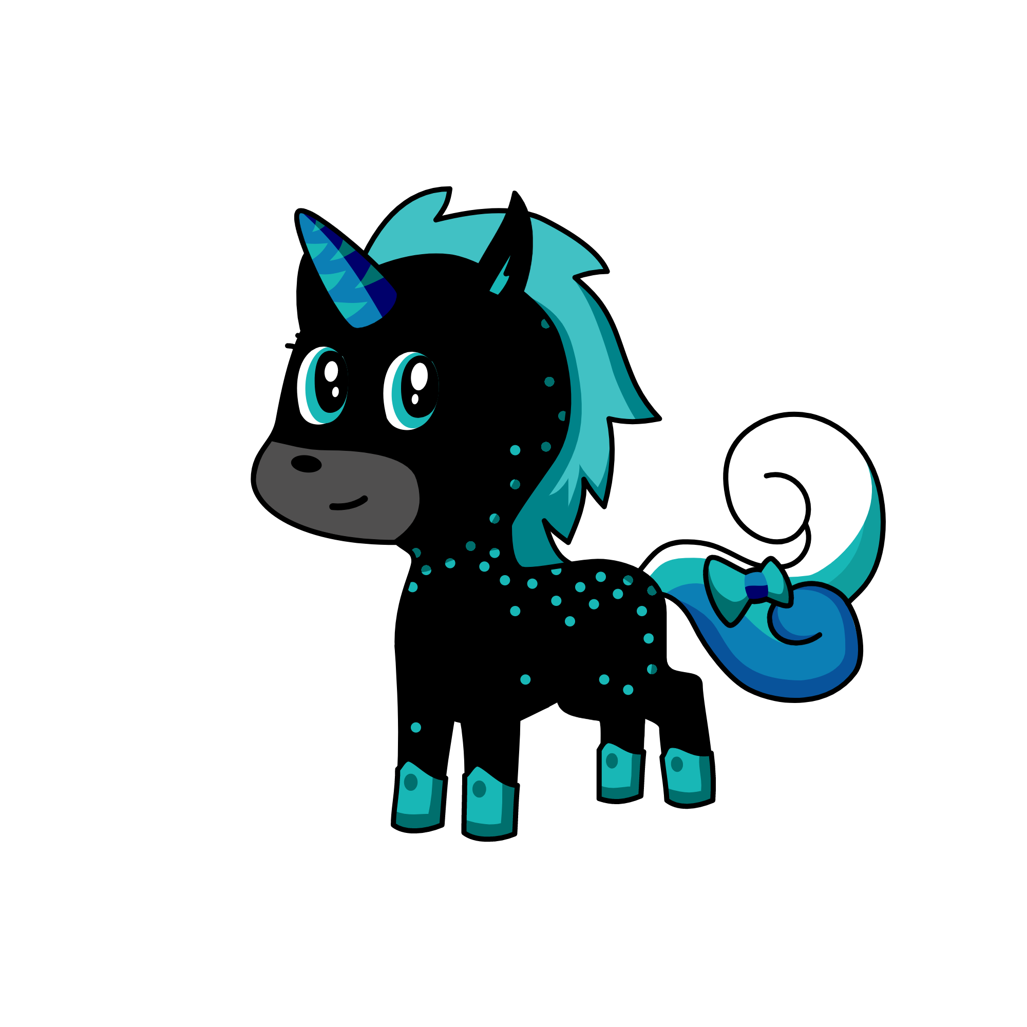 Night Blue, the unicorn