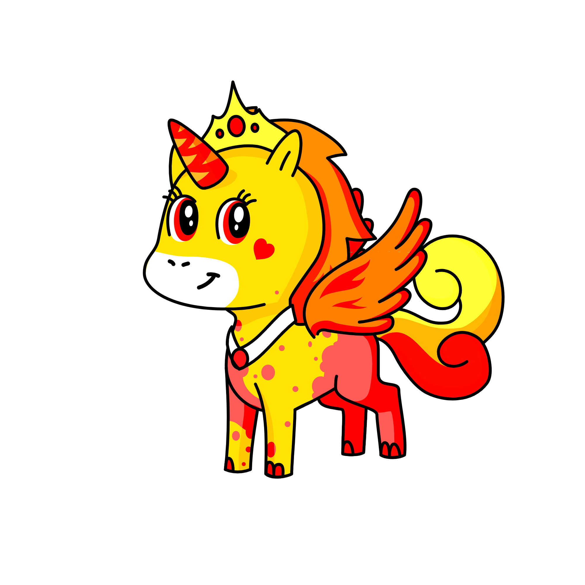 Flames princess of Fire, the unicorn
