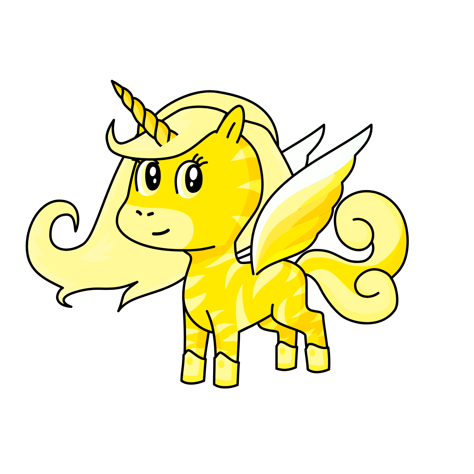 Yellow owo, the unicorn