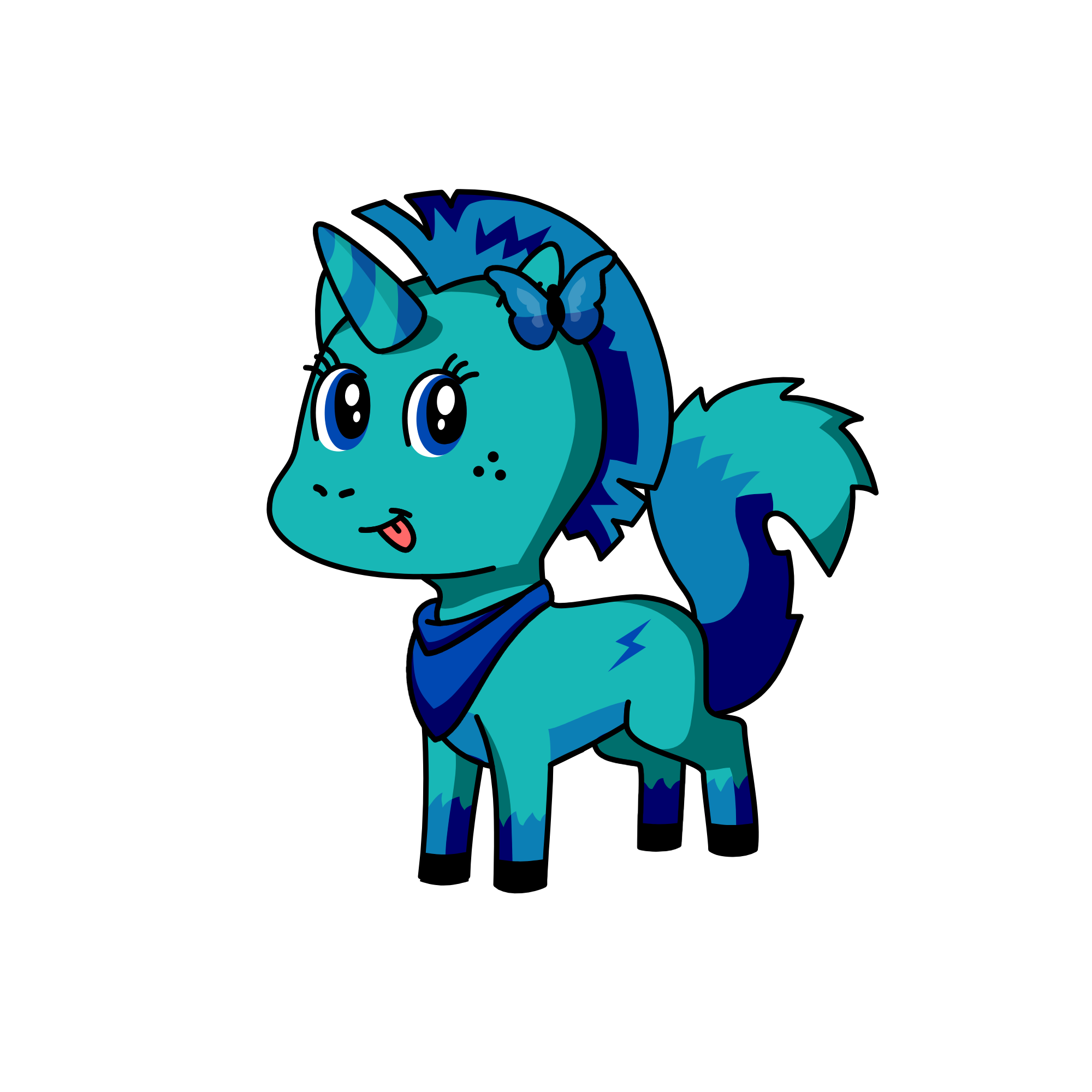 Blue, the unicorn