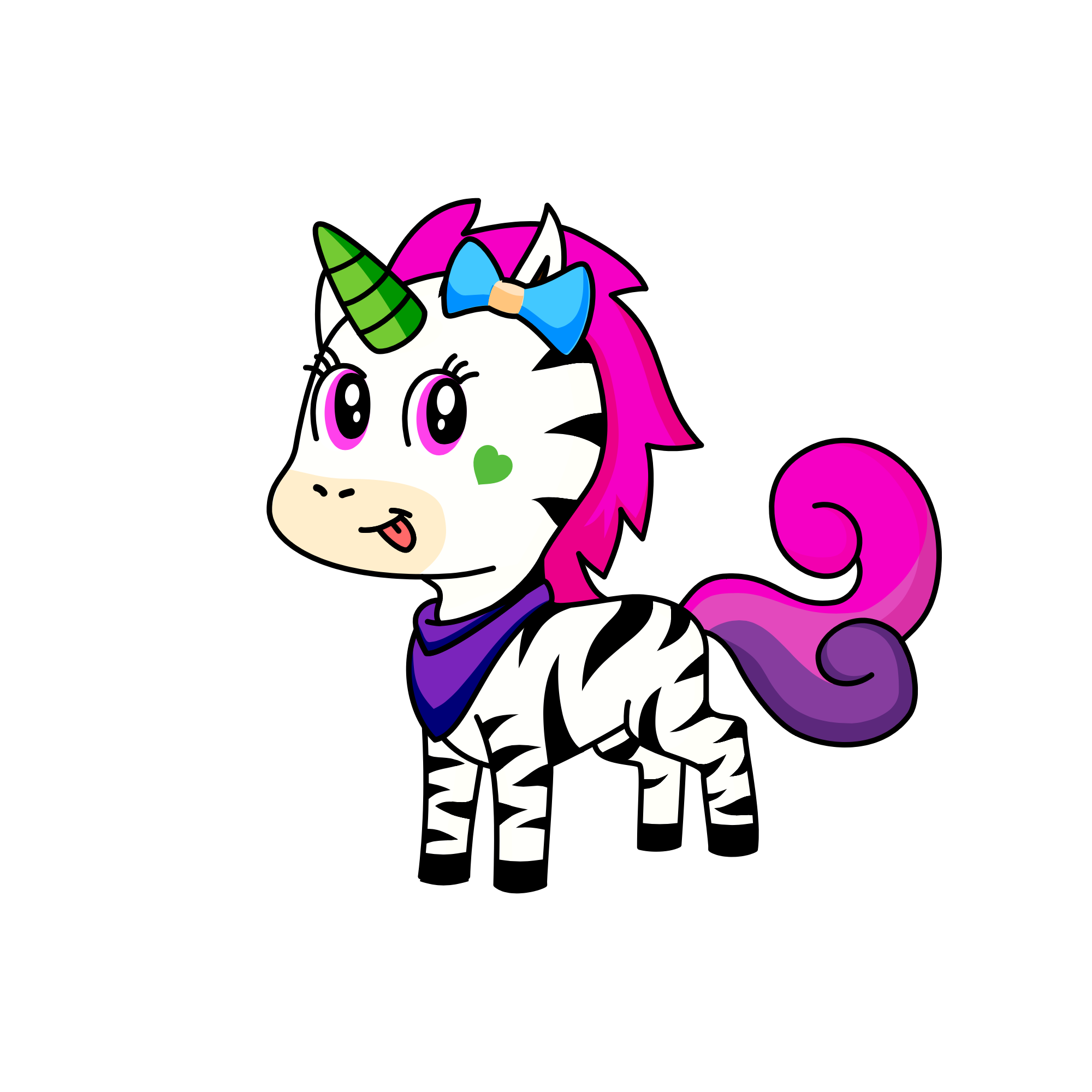 Snowy magenta , the unicorn