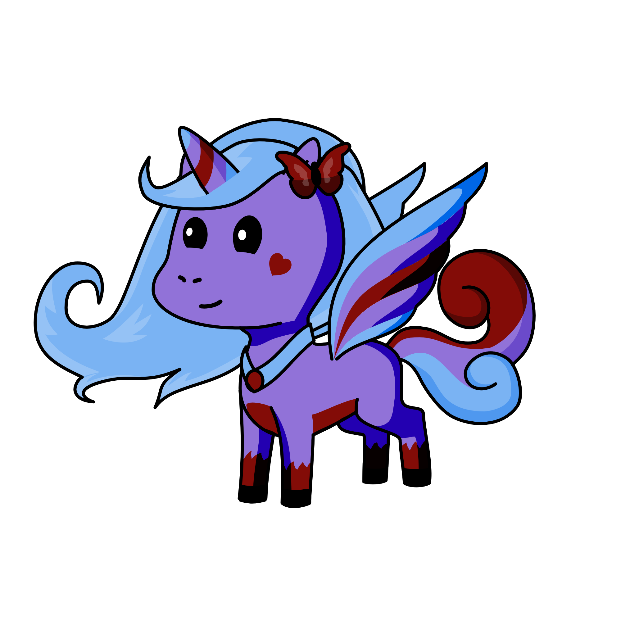 Burgundy, the unicorn
